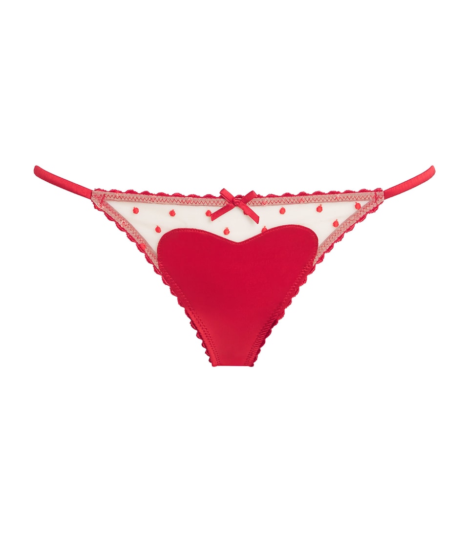 Fleur Du Mal Womens Amour Thong Rouge