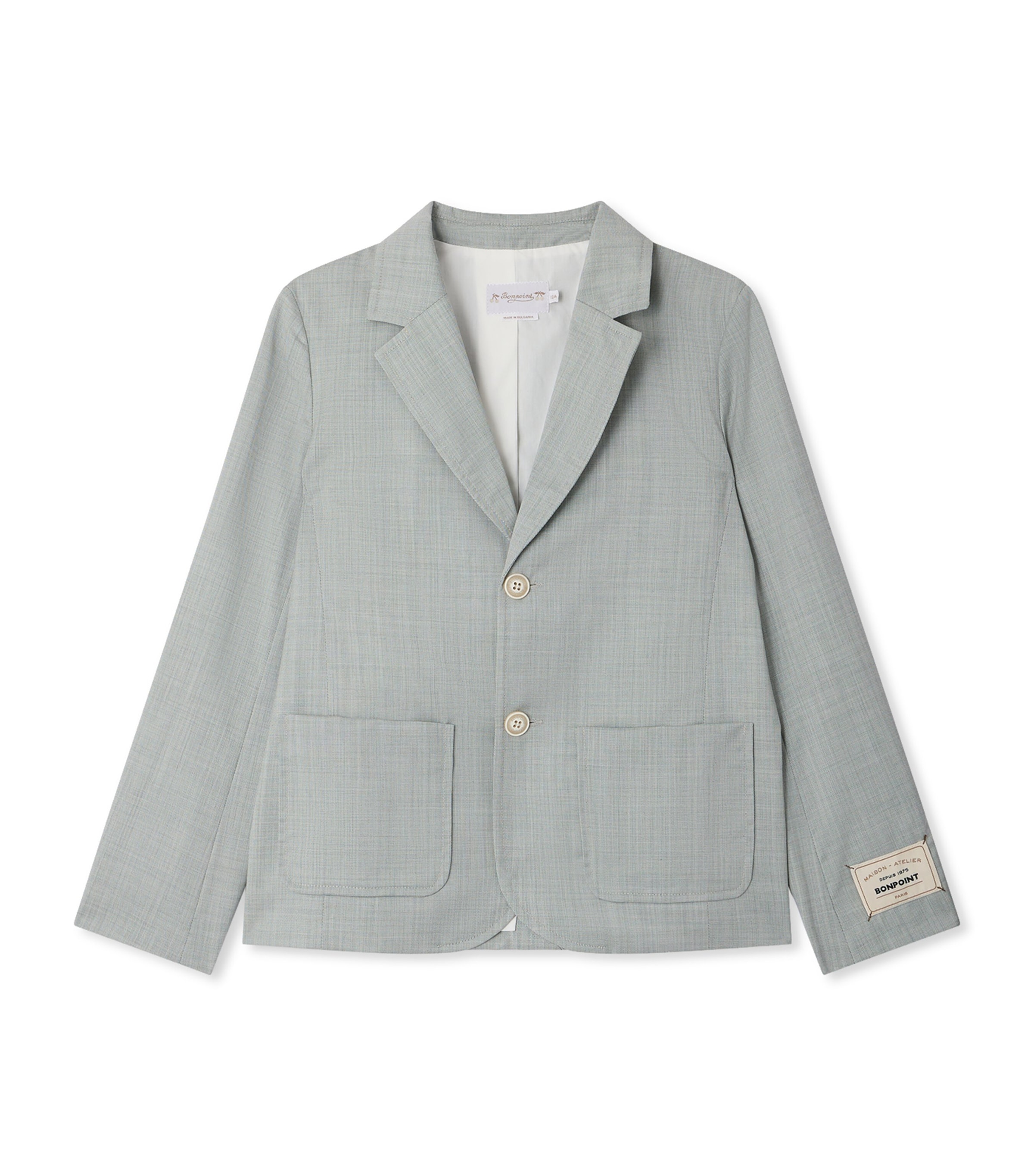 Bonpoint Wool Benjamin Blazer (10-14 Years) Vert Ardoise
