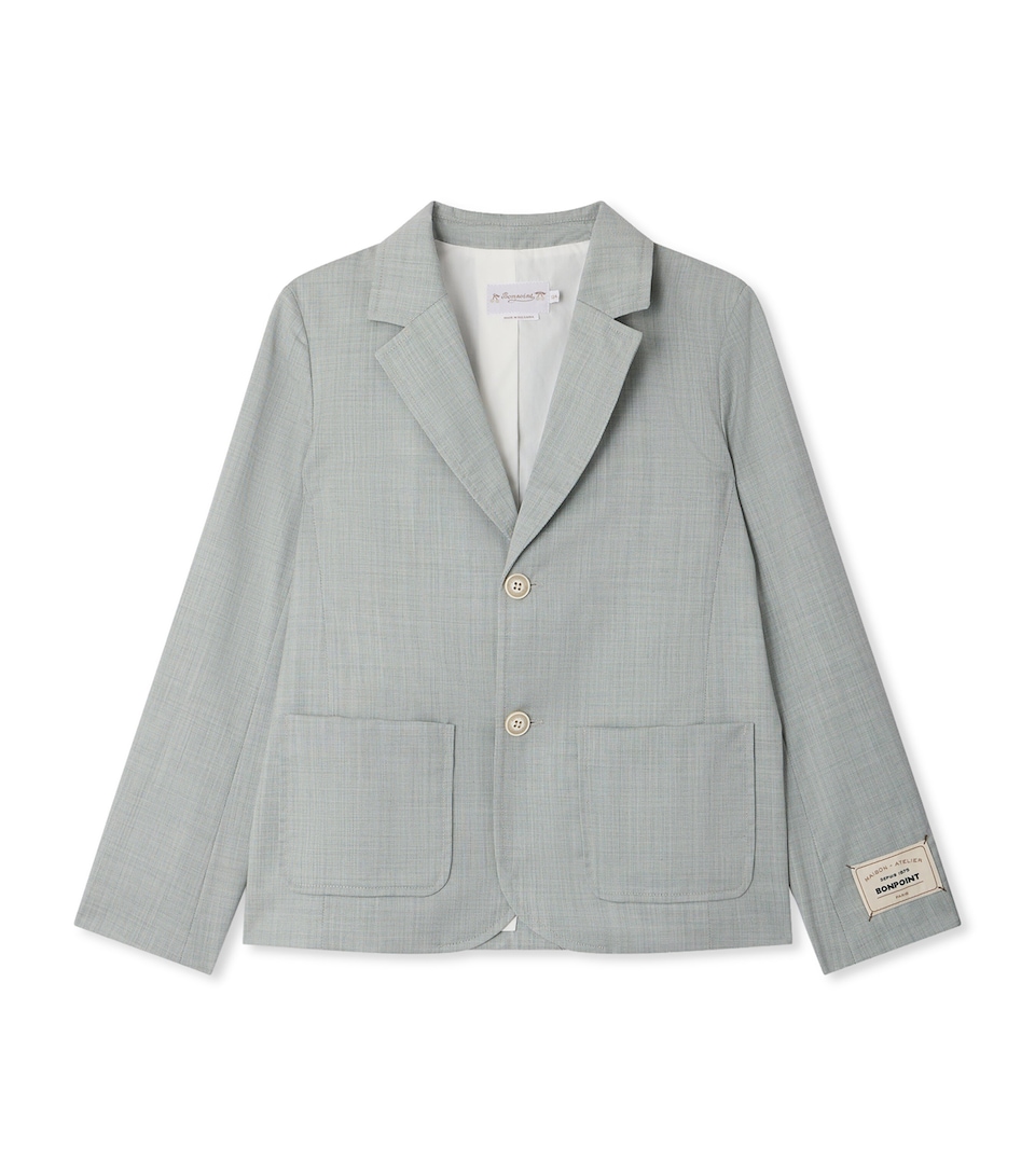 Bonpoint Wool Benjamin Blazer (10-14 Years) Vert Ardoise