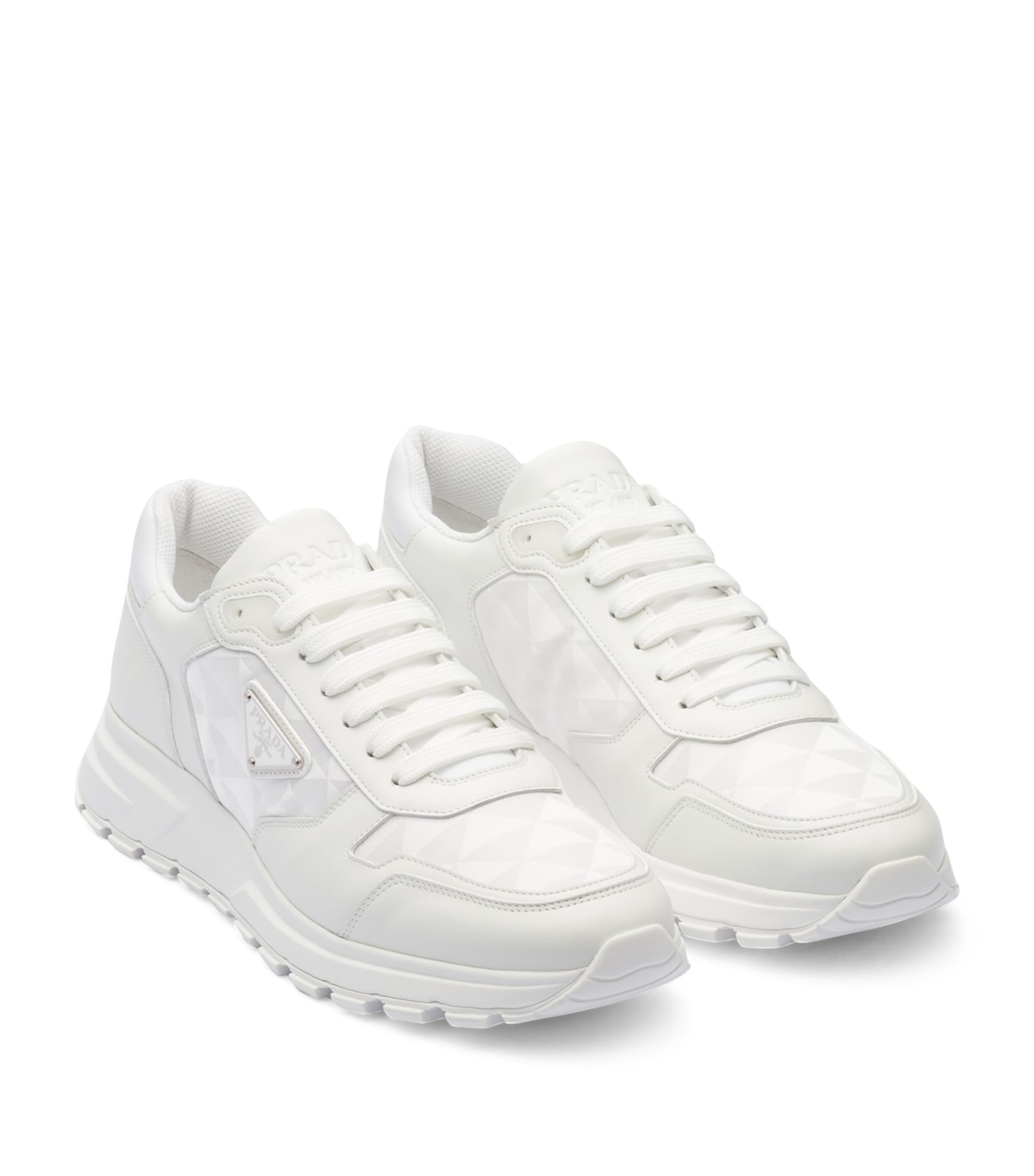 Prax 01 Re-Nylon and Leather Sneakers