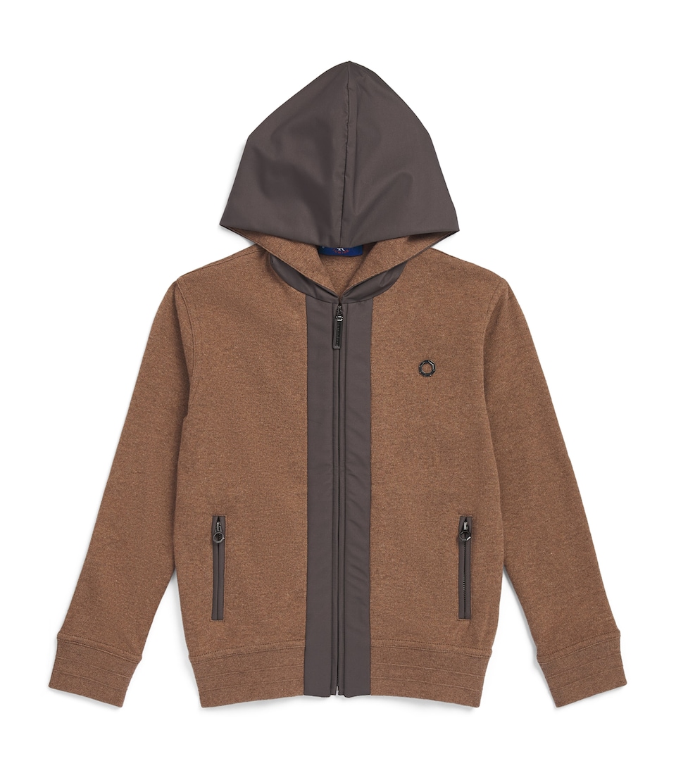 Stefano Ricci Kids Cotton-Cashmere Zip-Up Hoodie (4-16 Years) Brownc.