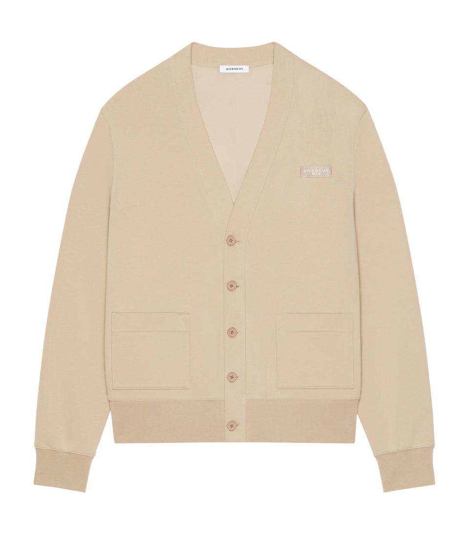 Givenchy Mens Cotton Logo-Tab Cardigan