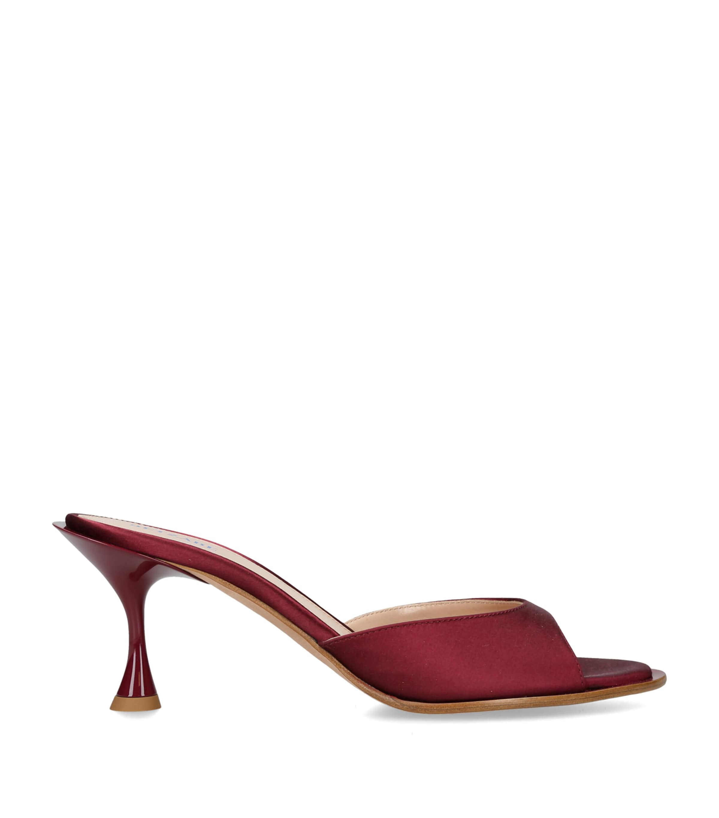 BETZÁBE Satin Jenni Heeled Mules 65 Red/dark
