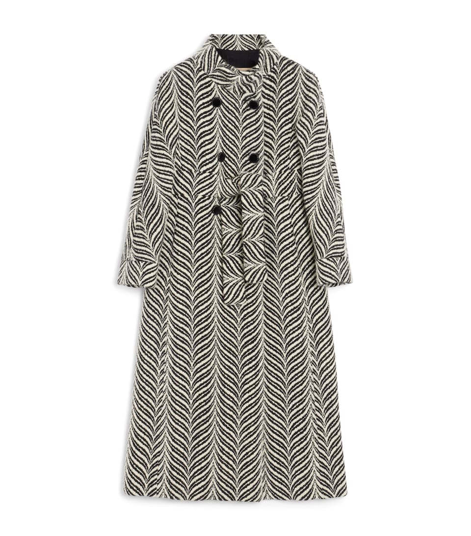 Wool-Blend Wrap Coat