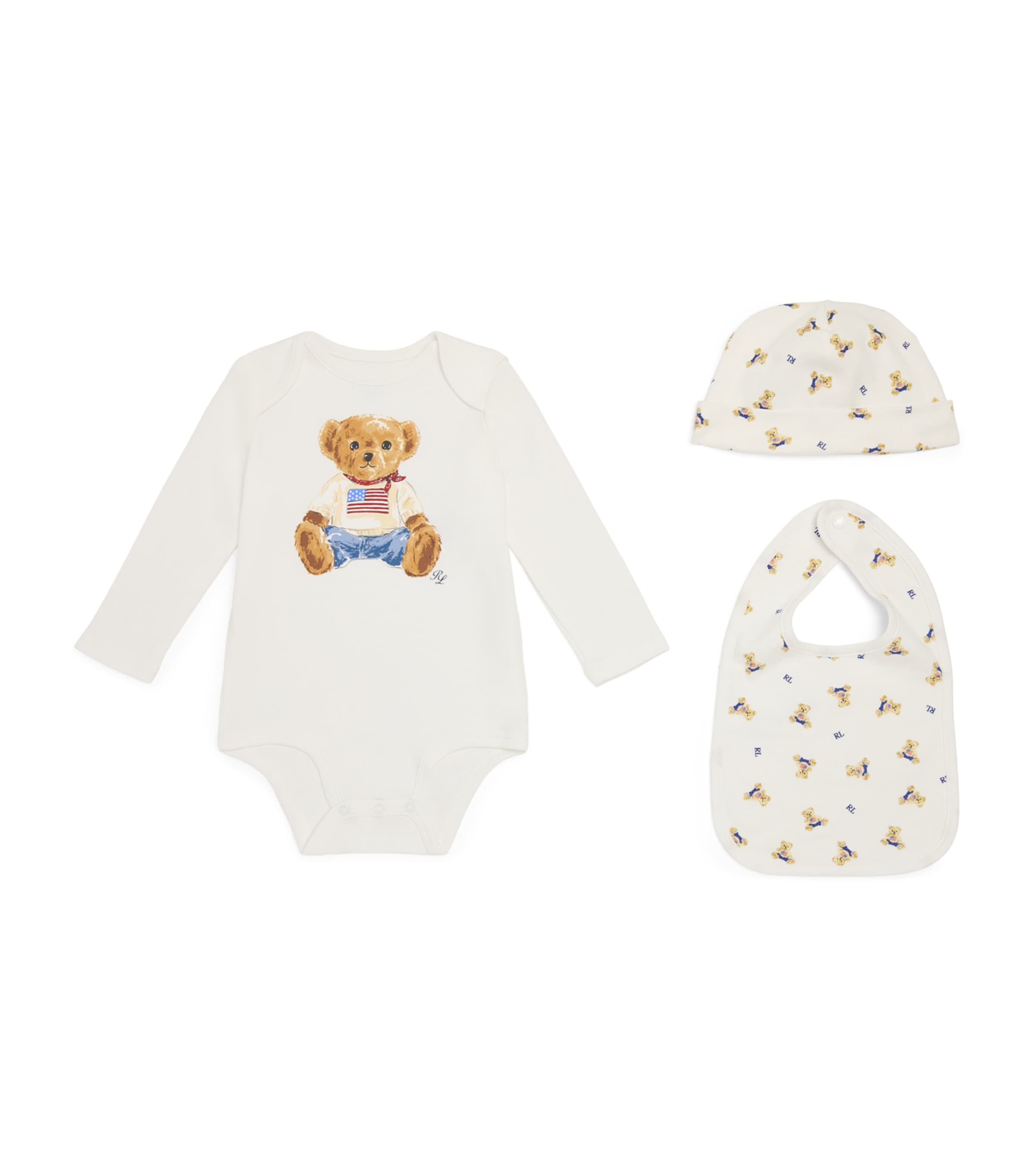 Polo Bear Bodysuit, Hat and Bib Gift Set (3-9 Months)