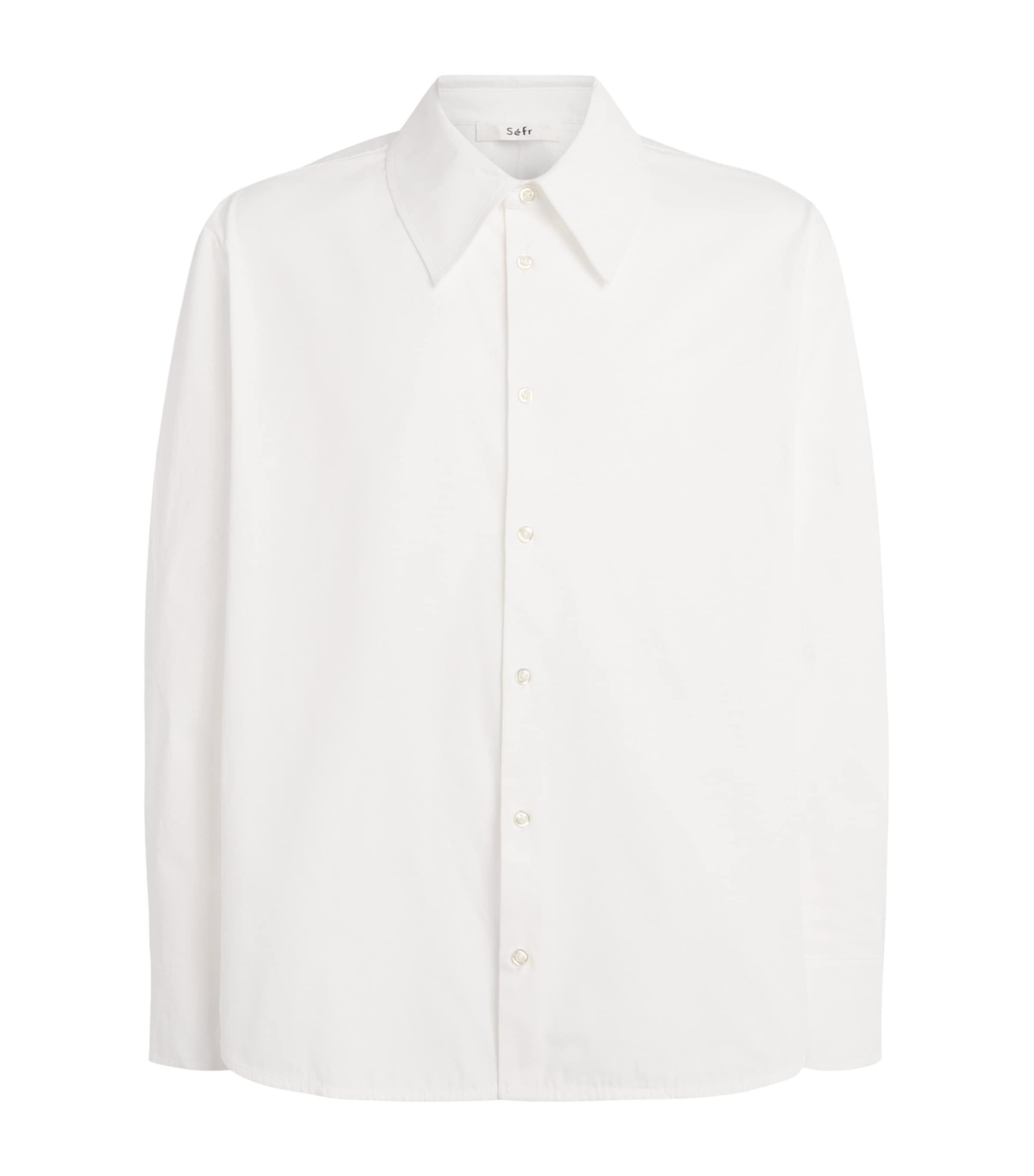 Séfr Mens Cotton Trino Shirt White Fine Poplin