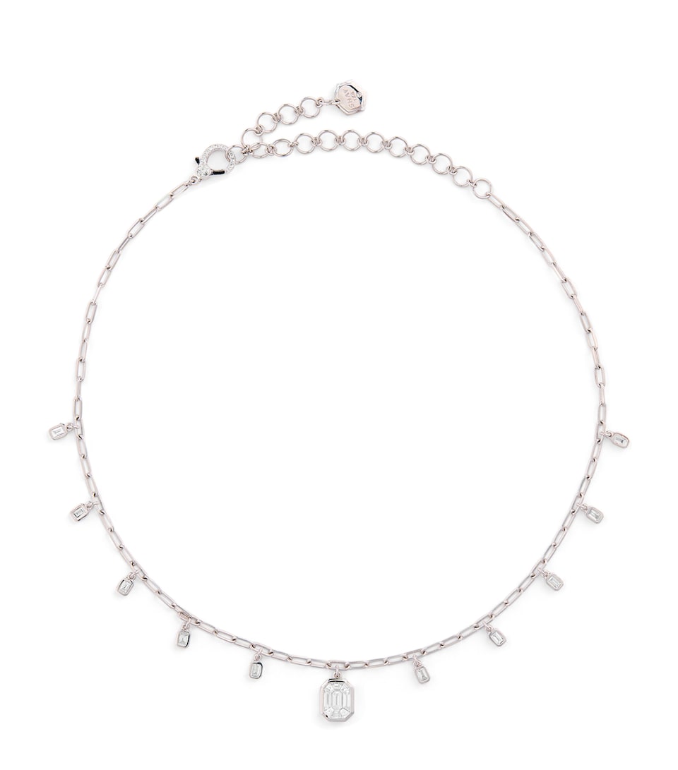 White Gold and Diamond Illusion Necklace