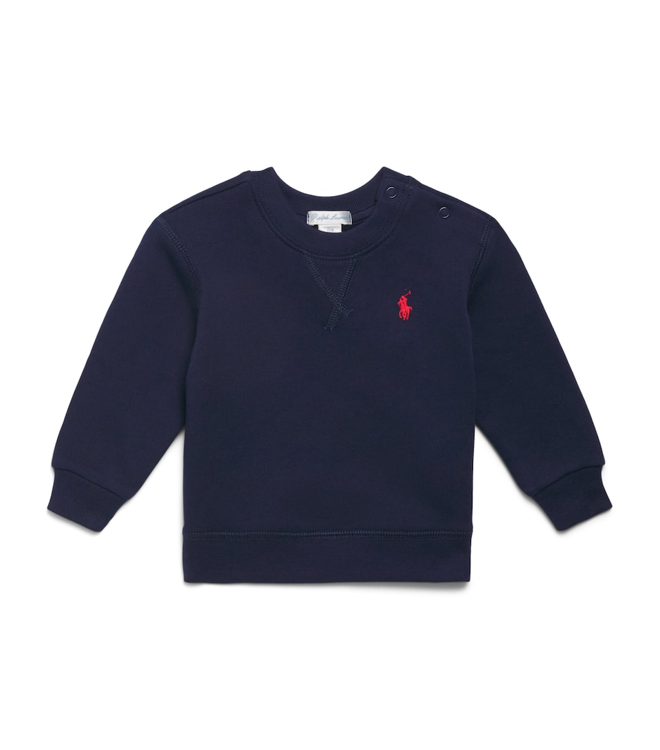 Ralph Lauren Kids Polo Player Sweatshirt (3-24 Months) Cruise Navy