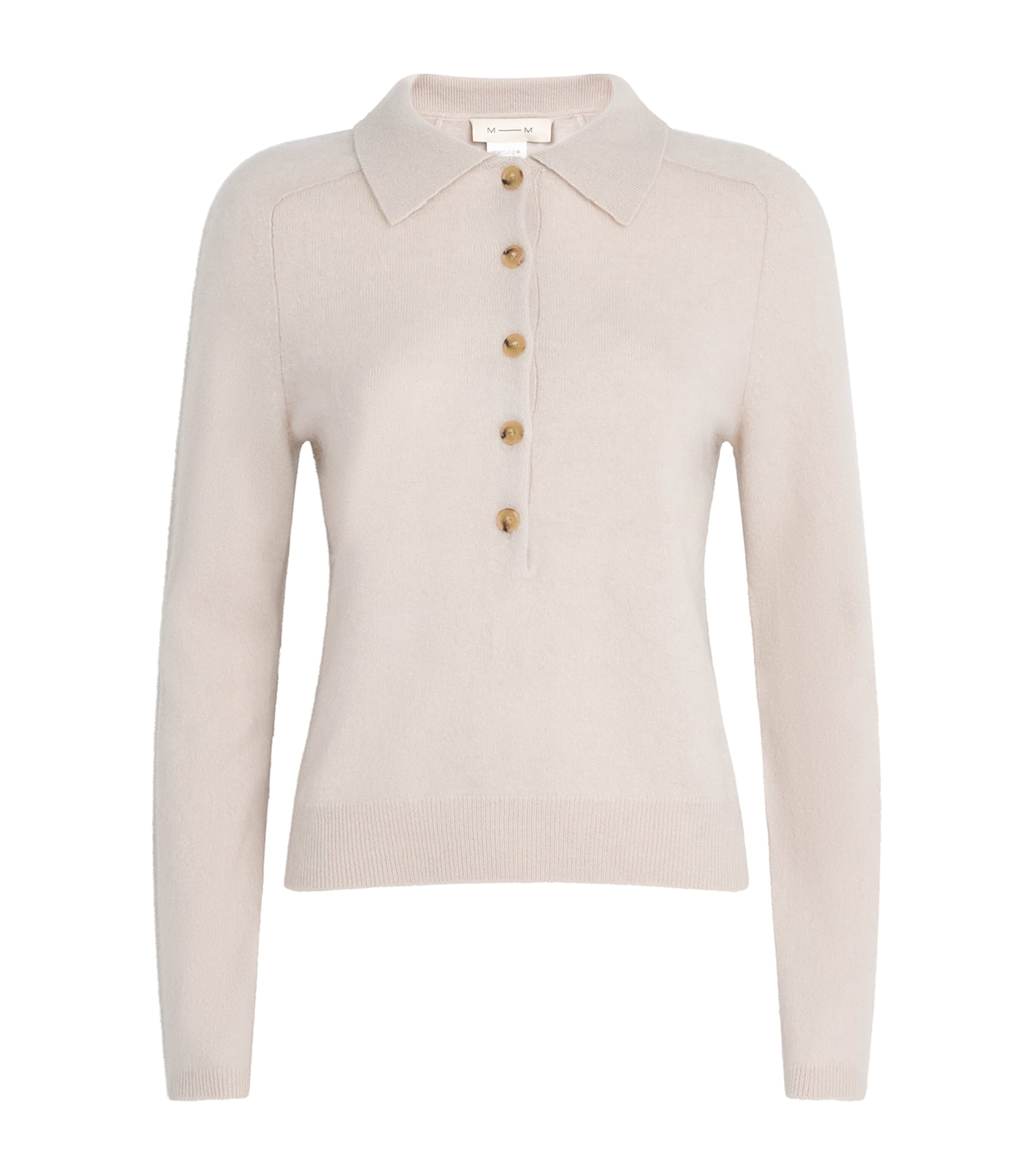 MM Womens Wool-Cashmere Polo Sweater Sand
