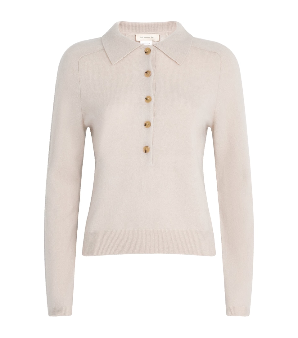 MM Womens Wool-Cashmere Polo Sweater Sand