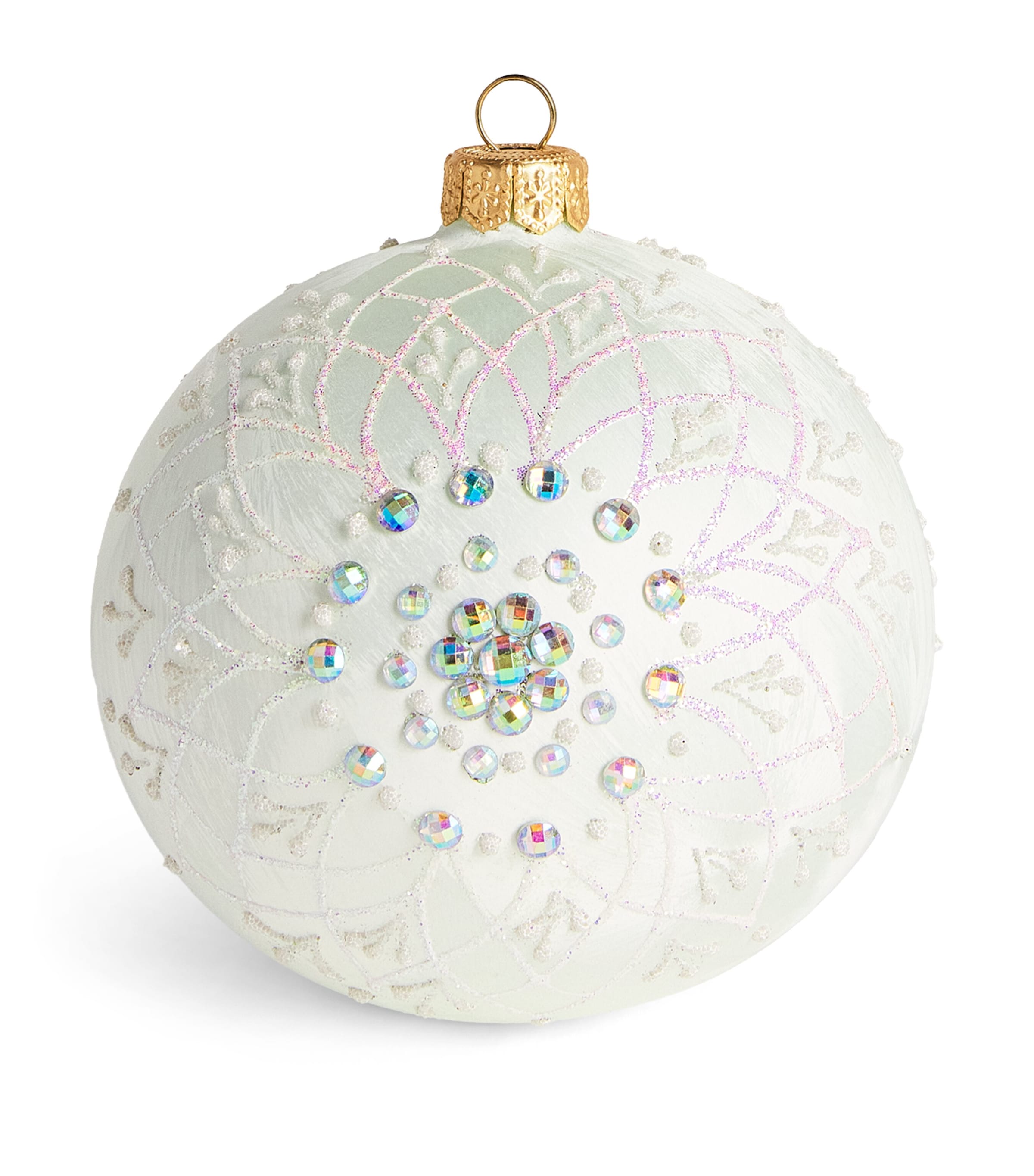 Harrods Crystal-Embellished Flower Bauble Mint