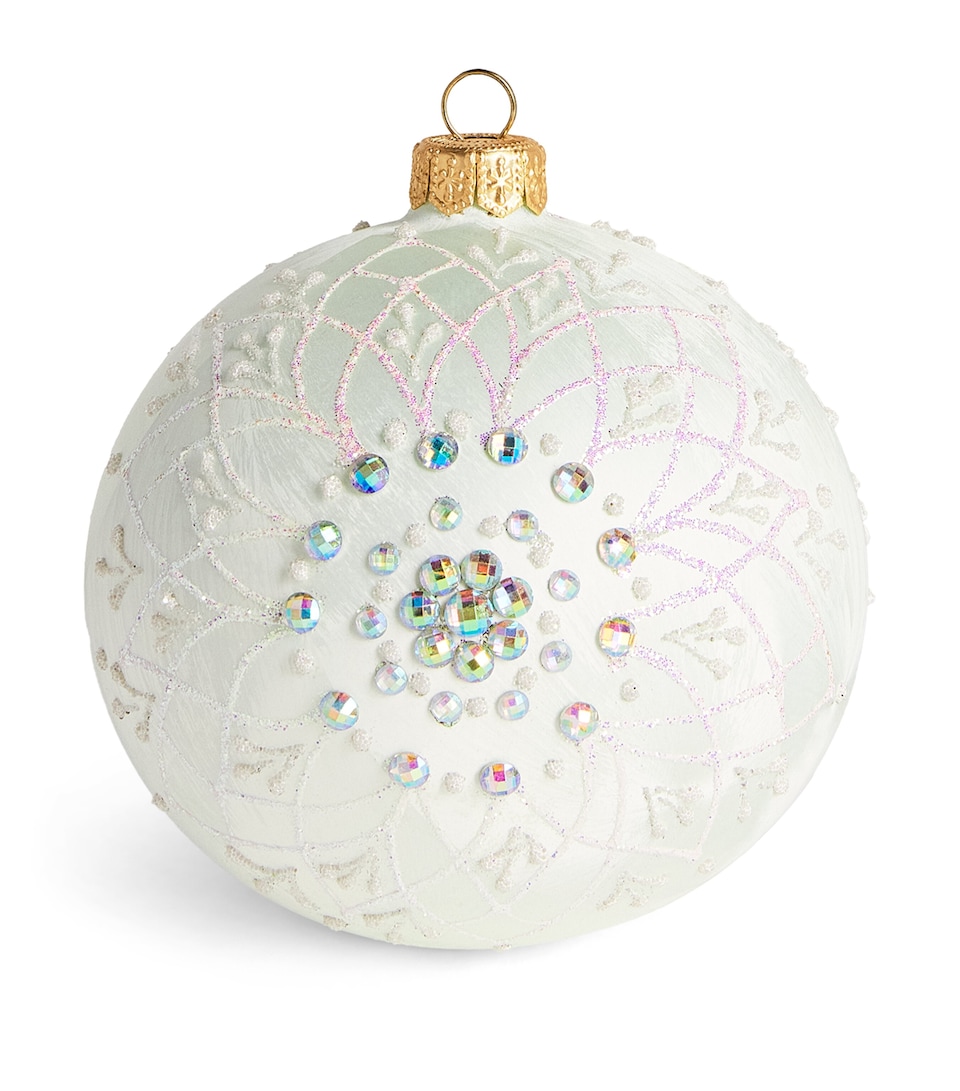 Harrods Crystal-Embellished Flower Bauble Mint