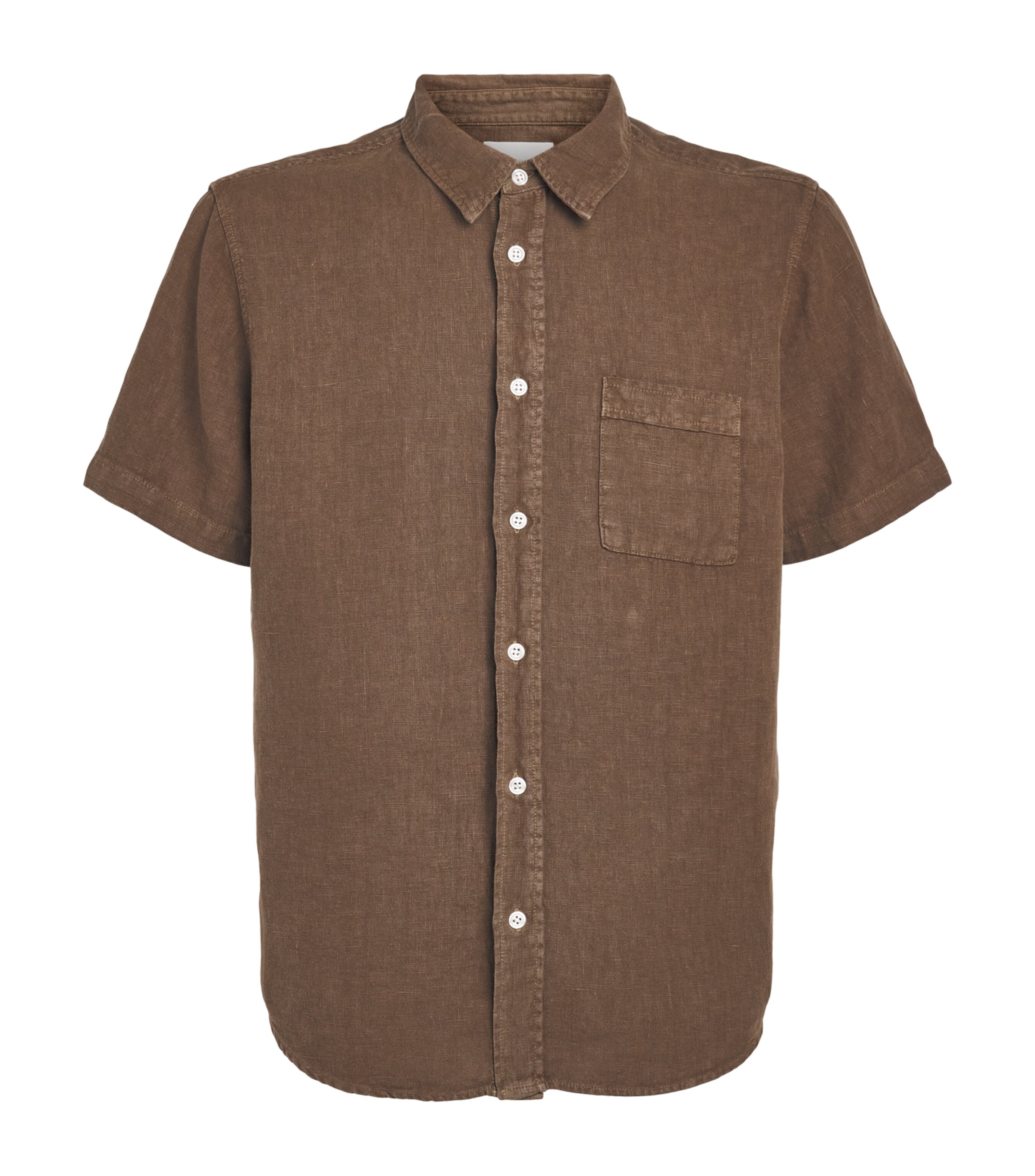 Citizens of Humanity Mens Linen Short-Sleeve Cairo Shirt Kelp