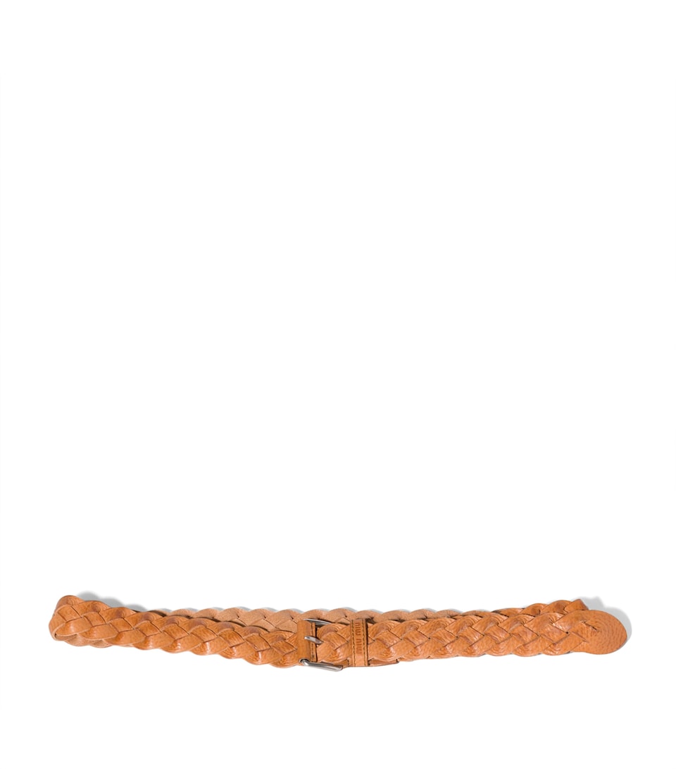 Miu Miu Calfskin Woven Belt
