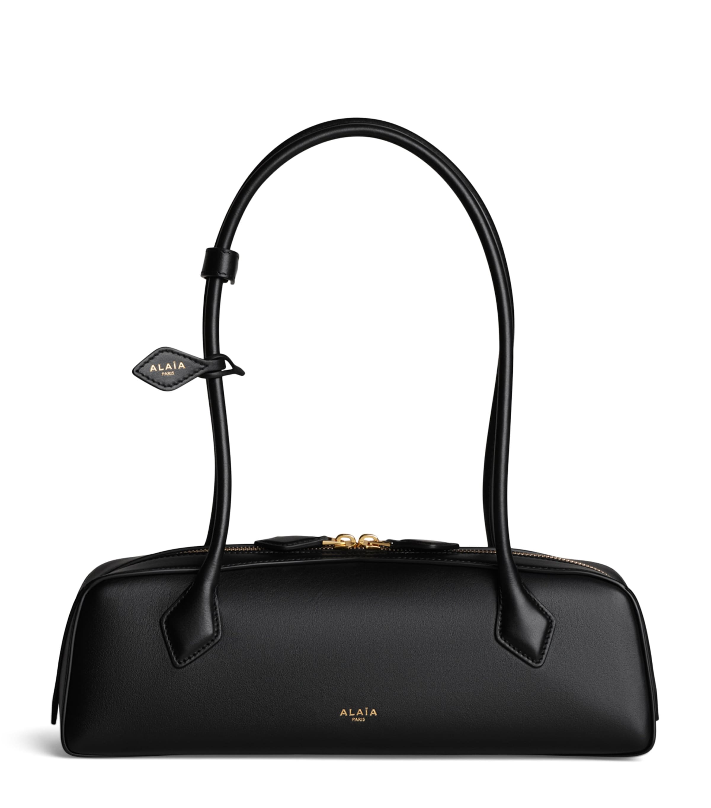 Alaïa Medium Leather Le Teckel Shoulder Bag Black
