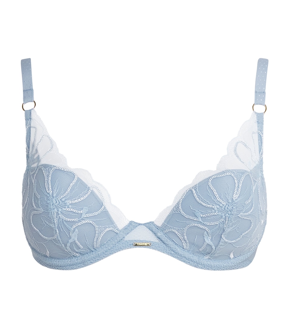 Chantelle Womens Fleurs Plunge T-Shirt Bra Icy Flower