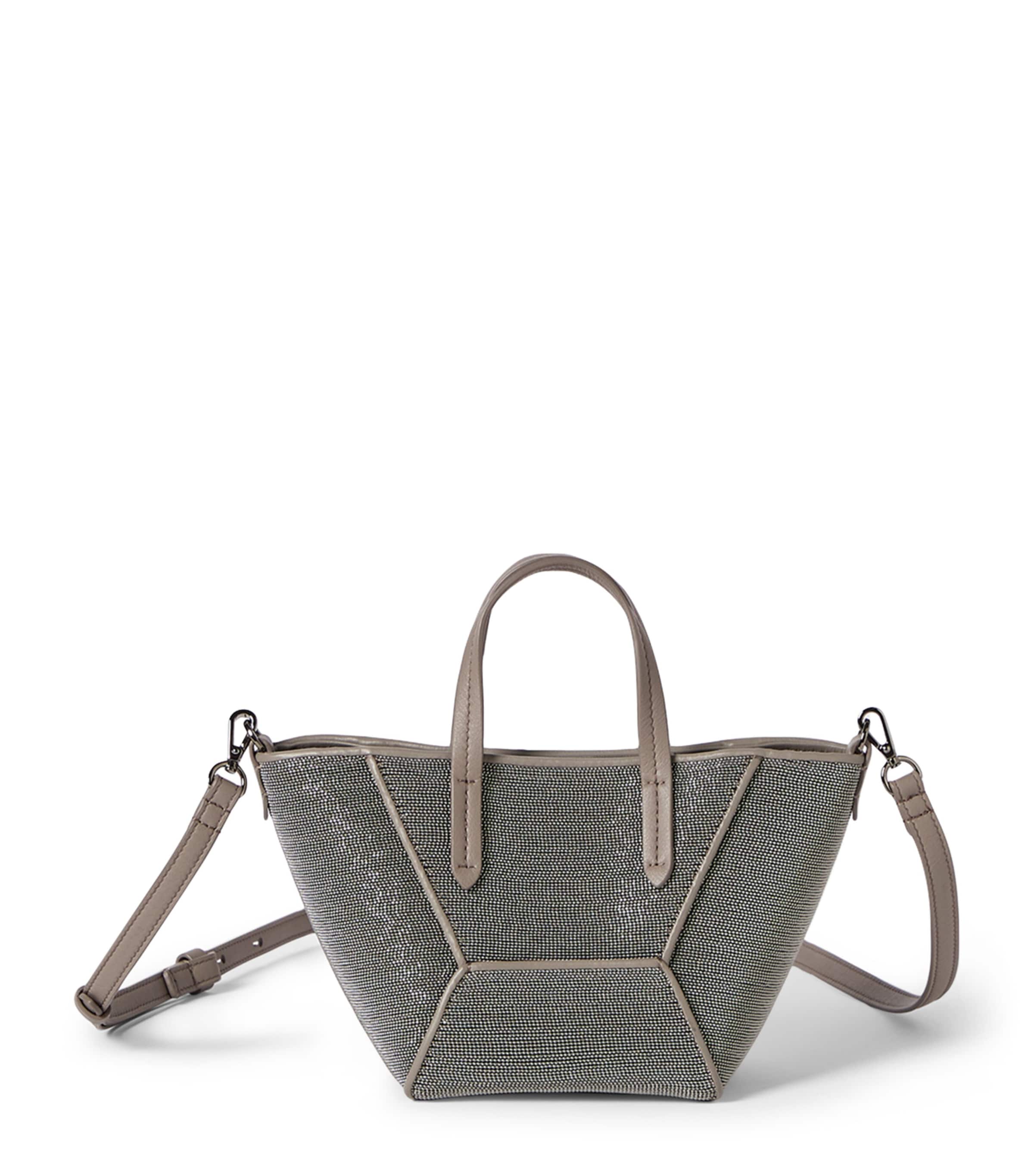 Brunello Cucinelli Mini Precious BC Duo Tote Bag Grey