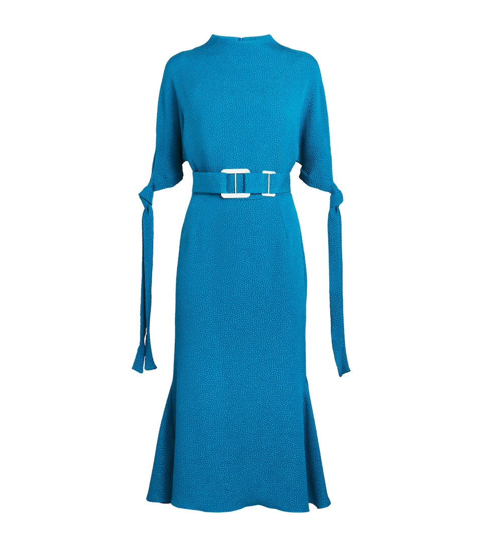 Jacquard Belted Pedernal Midi Dress