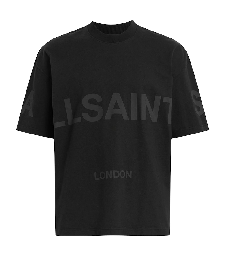 AllSaints Mens Cotton Biggy Logo T-Shirt Jet Black