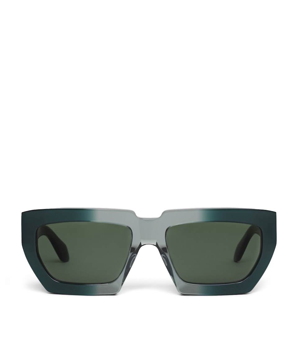 Alaïa Acetate Melted Rectangular Sunglasses Green