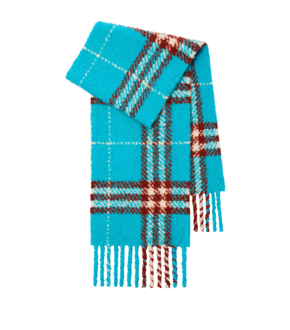 Alpaca-Wool Check Scarf