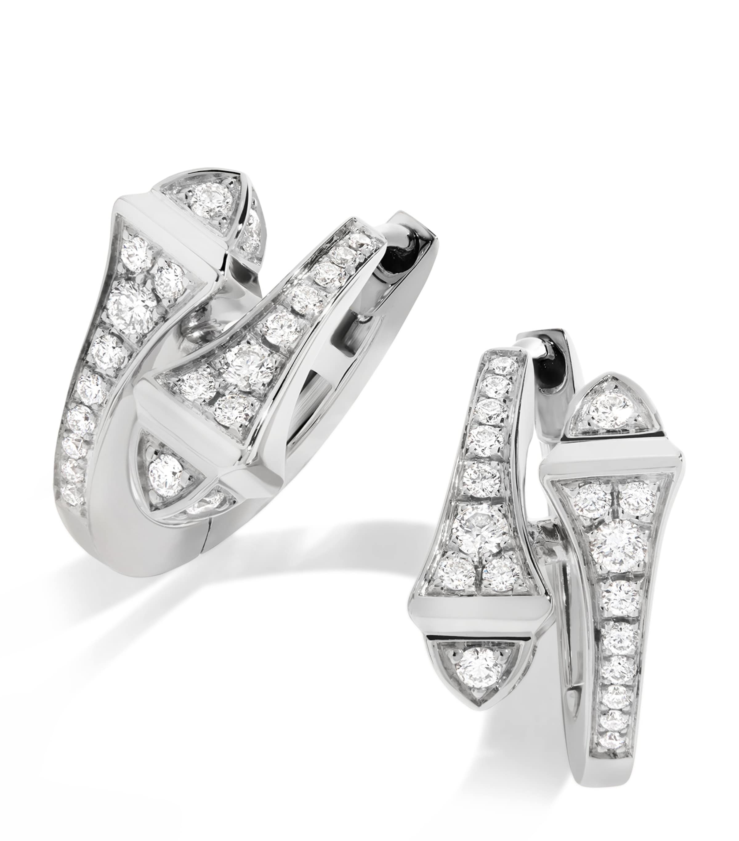 MARLI New York White Gold and Diamond Cleo Huggie Earrings White Gold