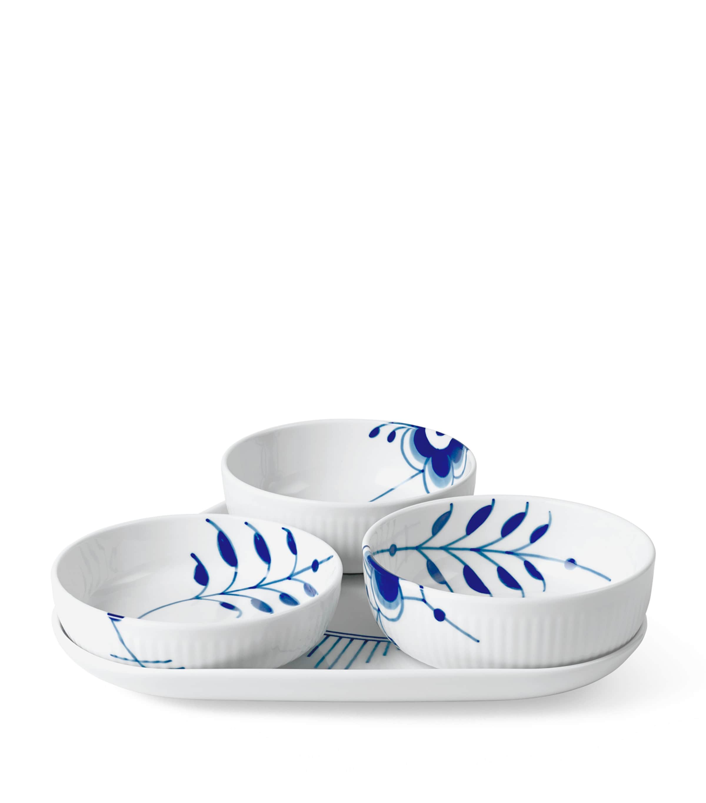 Royal Copenhagen Blue Fluted Mega Serving Set (Set of 4) Blue