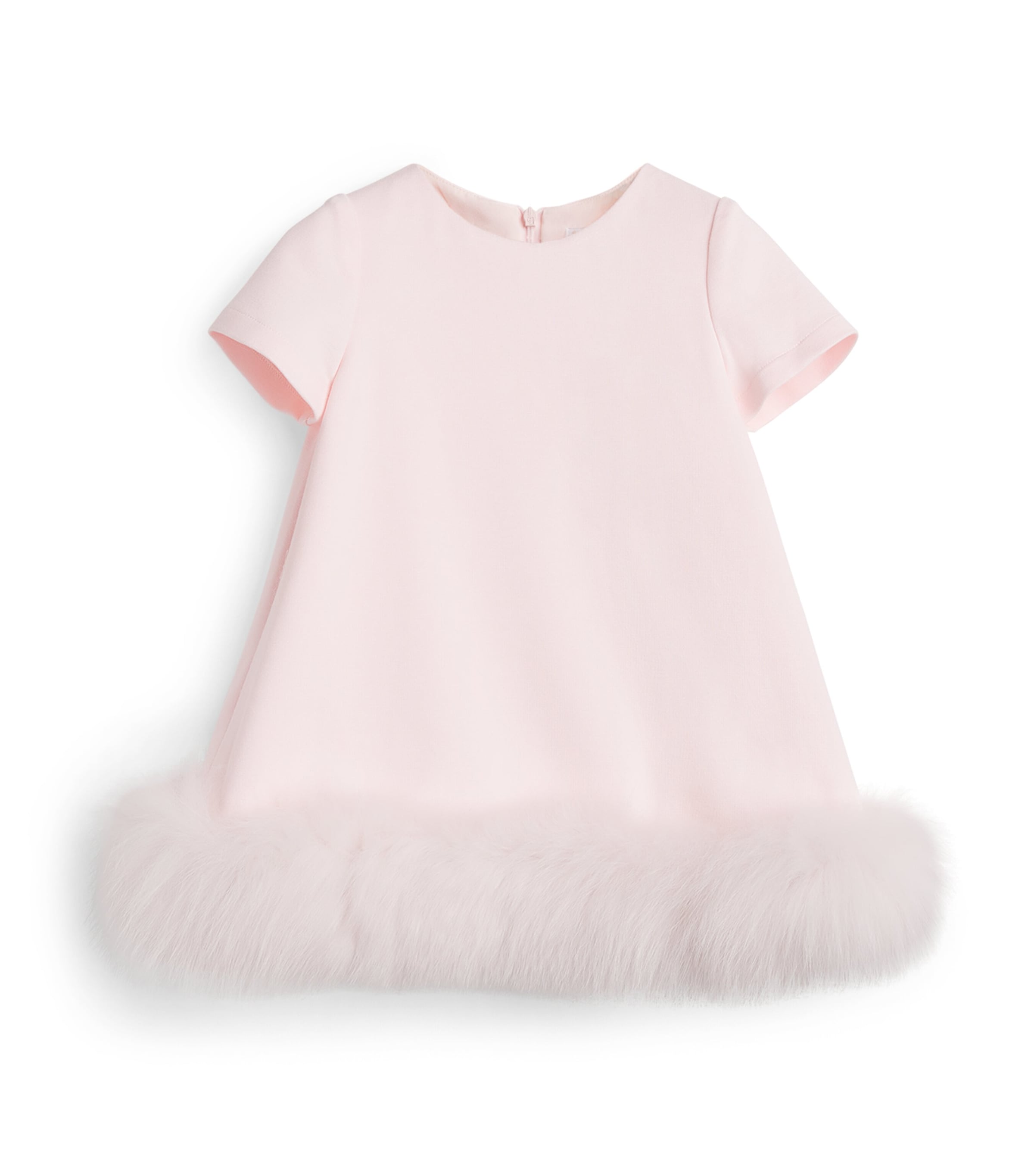 Bimbalo Faux Fur-Trim Dress (1 Month-4 Years) Pink