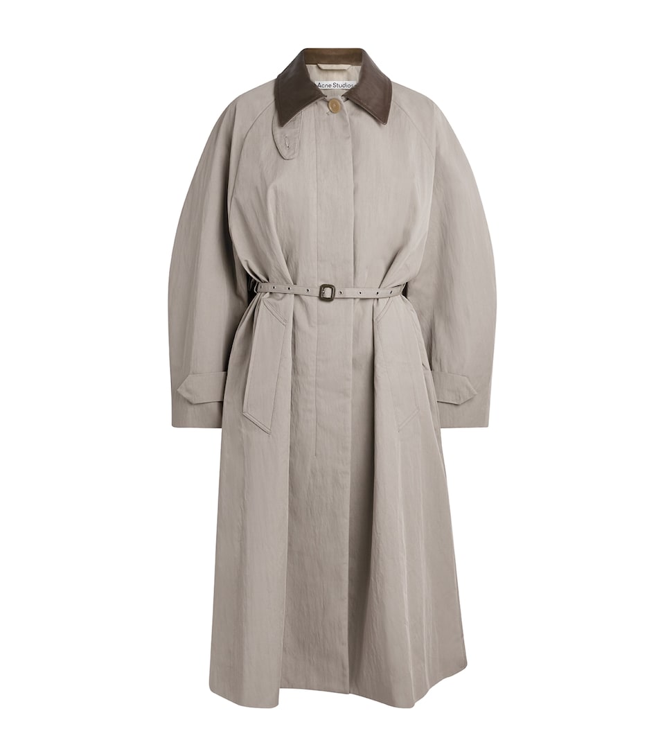 Acne Studios Womens Cotton-Blend Belted Trench Coat Dgr Khaki Grey