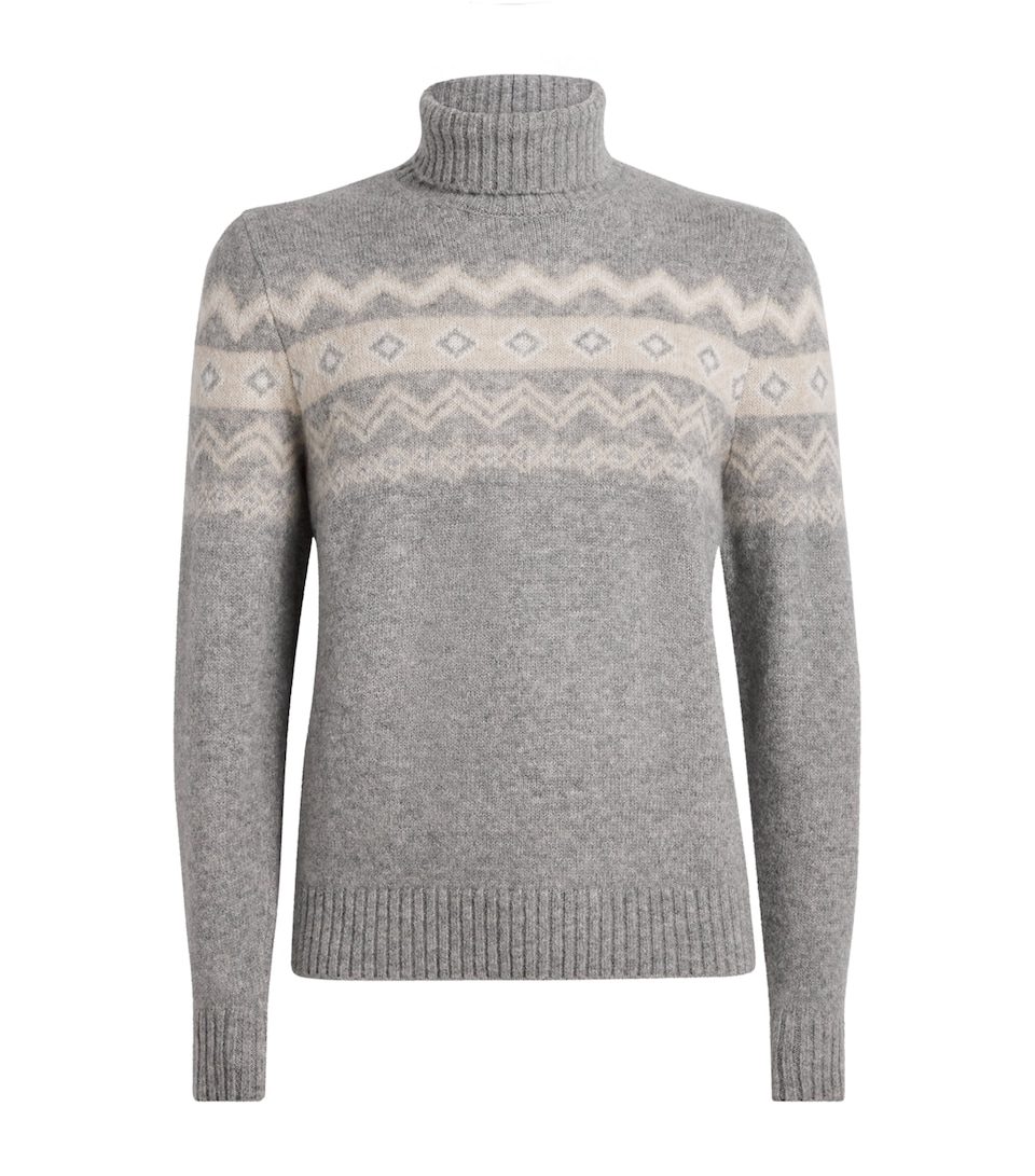 Cashmere-Blend Jacquard Sweater