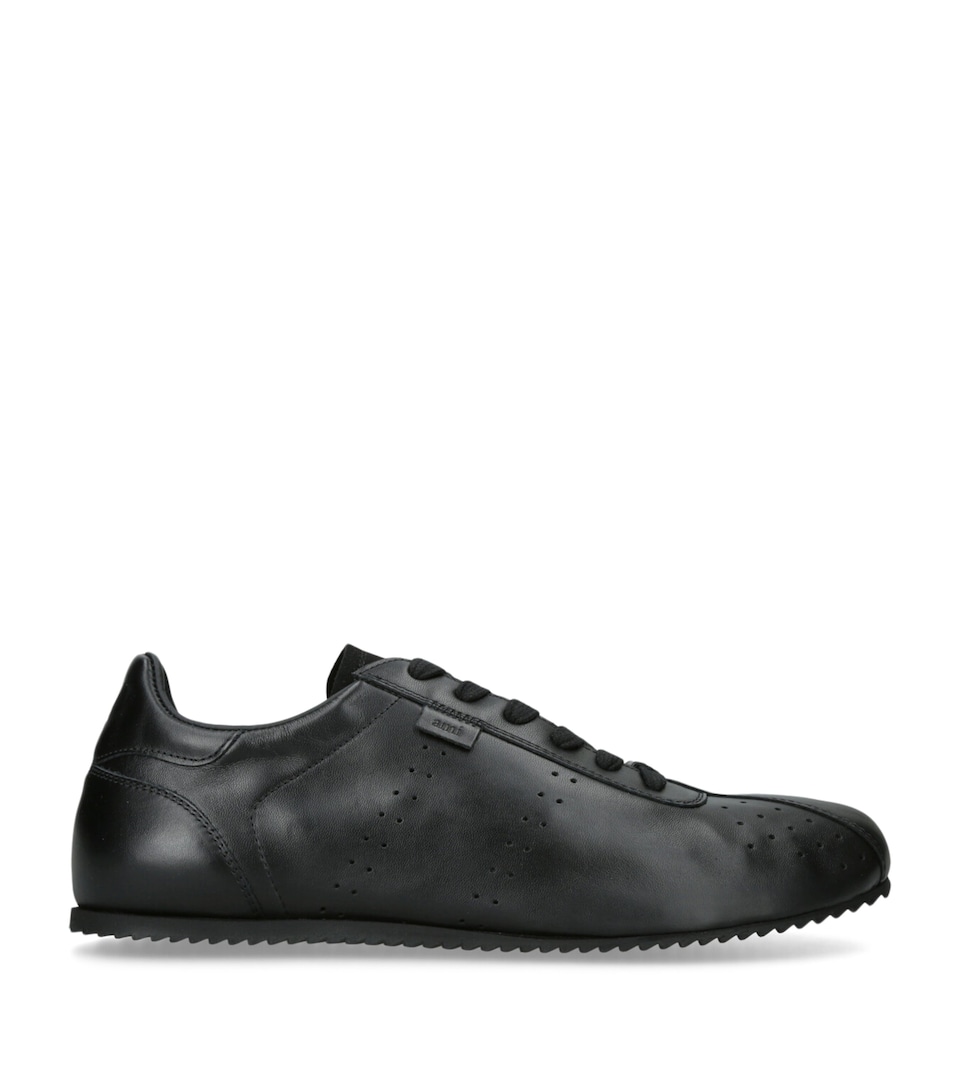 AMI Paris Leather Step Sneakers Black