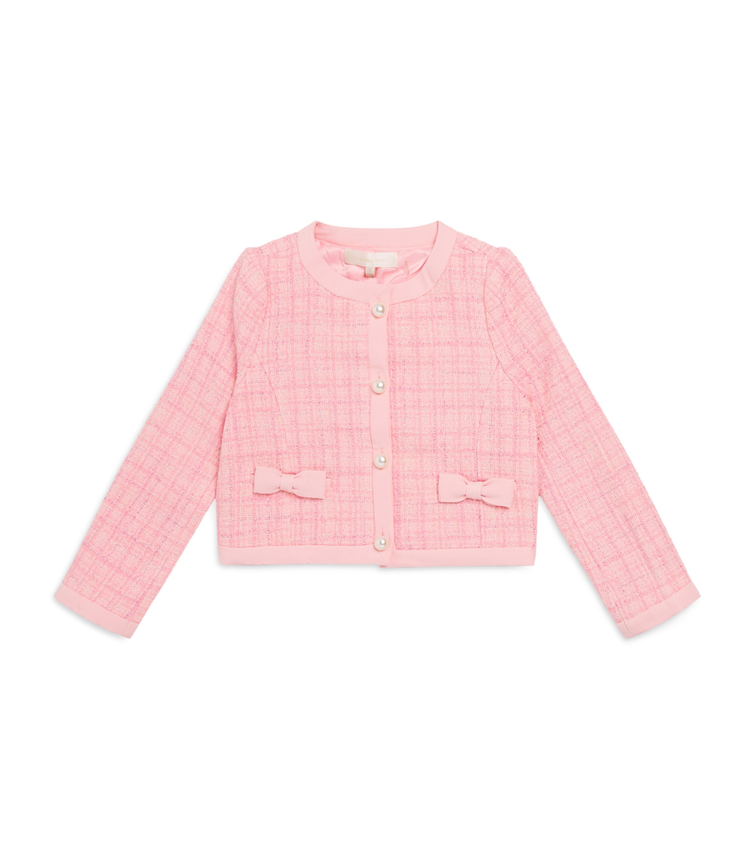 LoveShackFancy Tweed Palomina Cardigan (2-6 Years) Pkhibpink Hibiscus