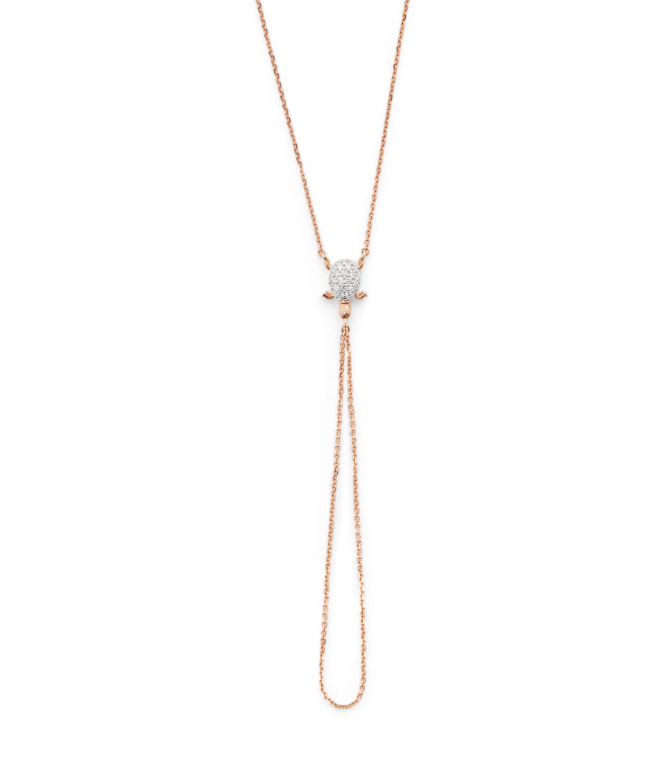 Rose Gold and Blue Diamond Seahorse Necklace