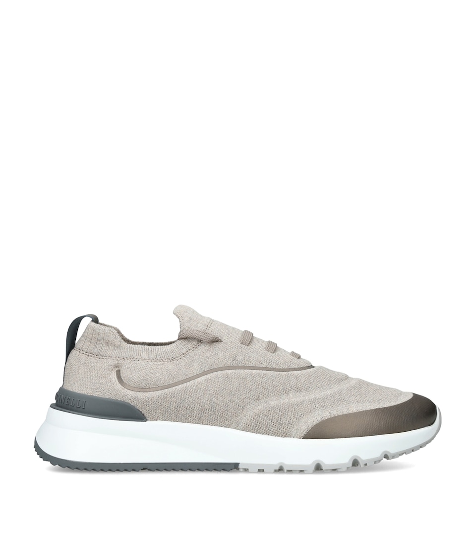 Brunello Cucinelli Knitted Sportiv Sneakers Beige Oth