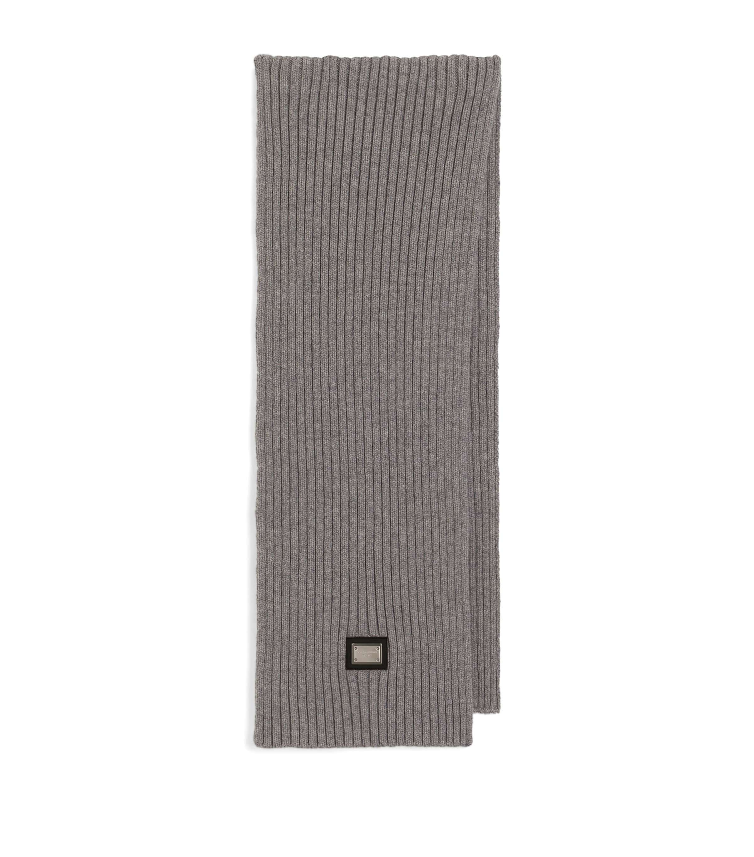 Wool-Cashmere Ribbed Scarf