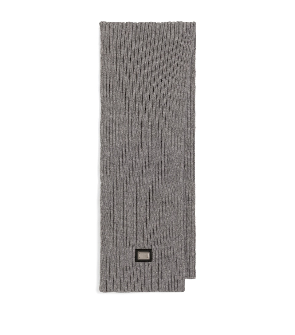 Wool-Cashmere Ribbed Scarf