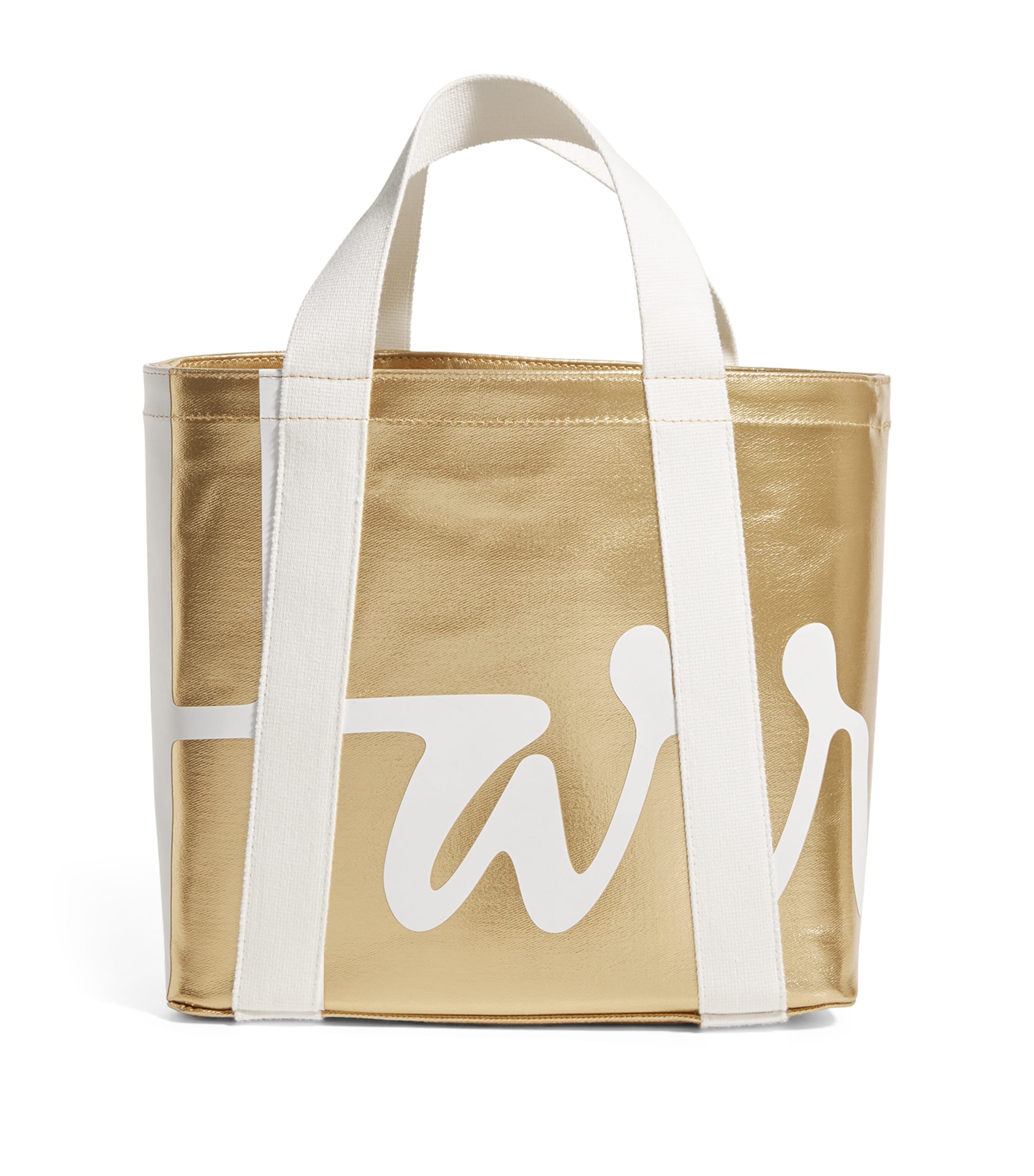 Harrods Mini Cotton Logo Tote Bag Yellow