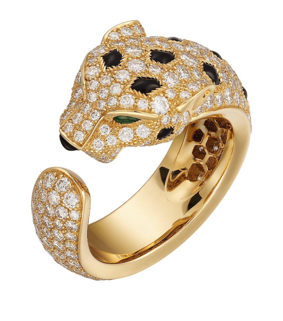 Yellow Gold, Diamond and Emerald Panthère de Cartier Ring