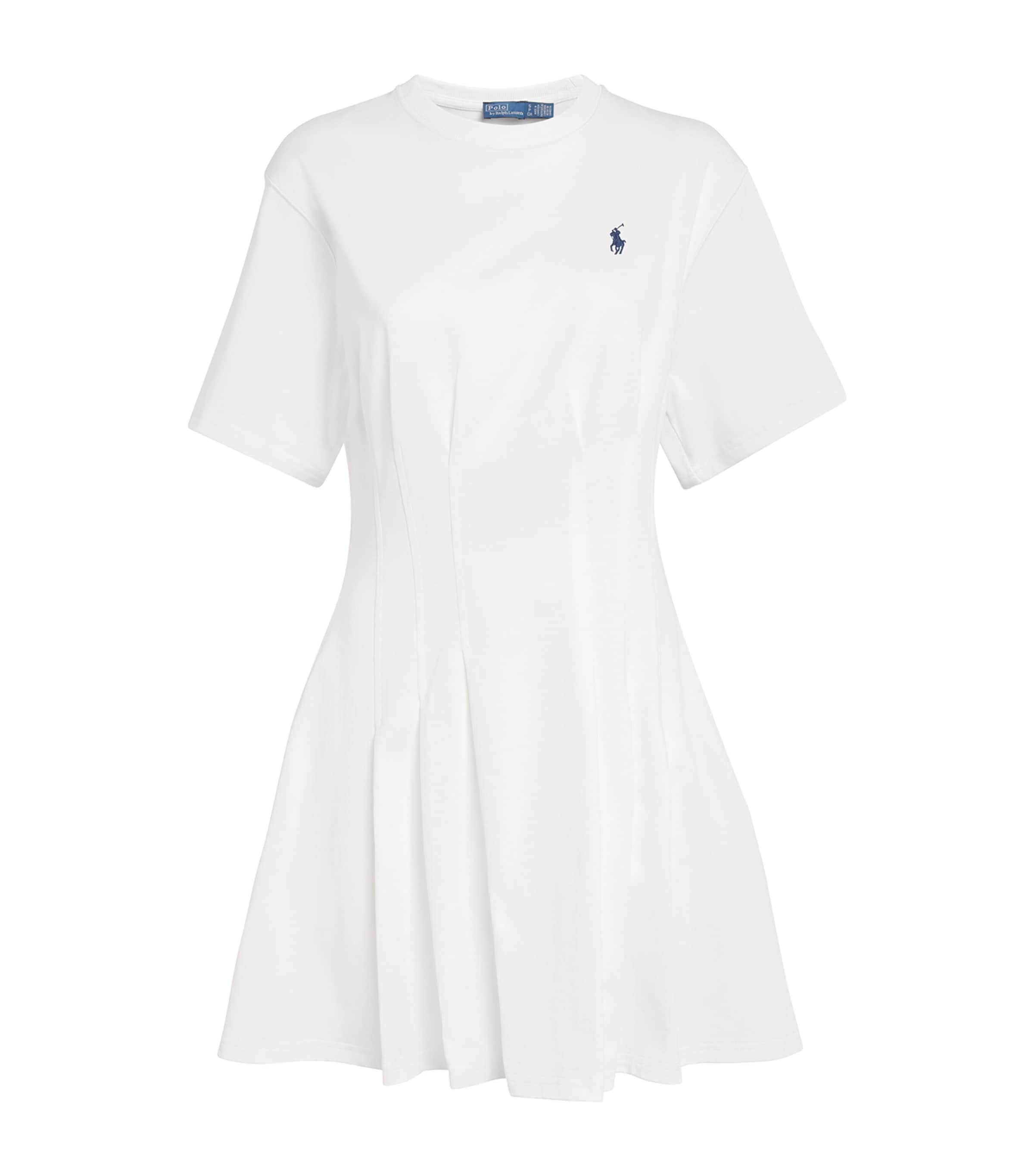 Polo Ralph Lauren Womens Cotton Shaped Mini T-Shirt Dress White
