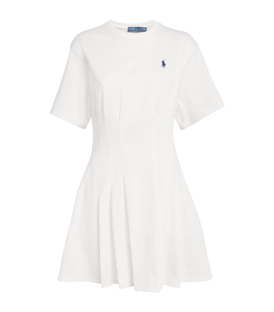Polo Ralph Lauren Womens Cotton Shaped Mini T-Shirt Dress White