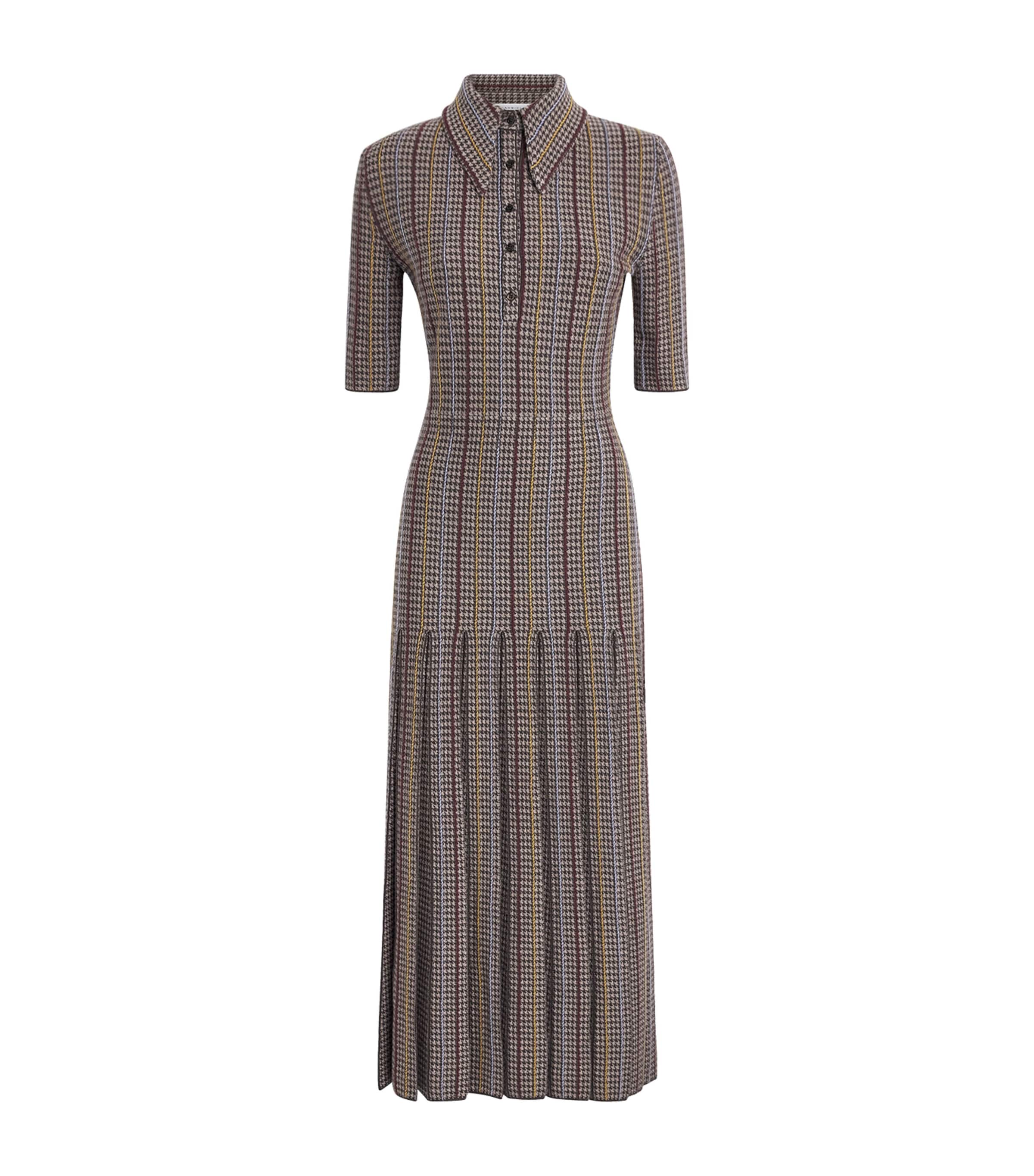Gabriela Hearst Womens Cashmere-Silk Shropshire Midi Shirt Dress Cmm Camel Multi