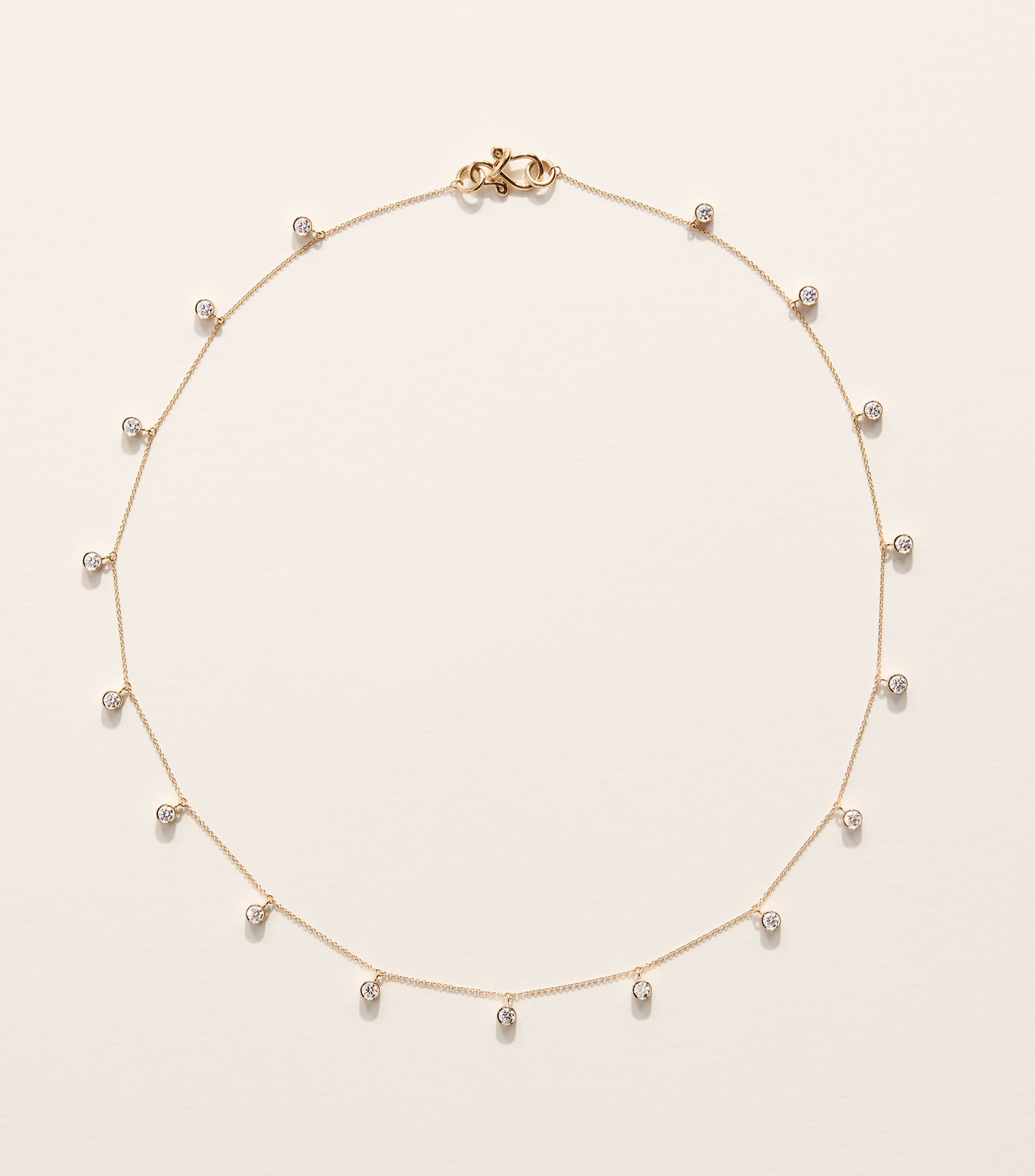 Sophie Bille Brahe Yellow Gold and Diamond Lou of the Valley Necklace Yellow Gold