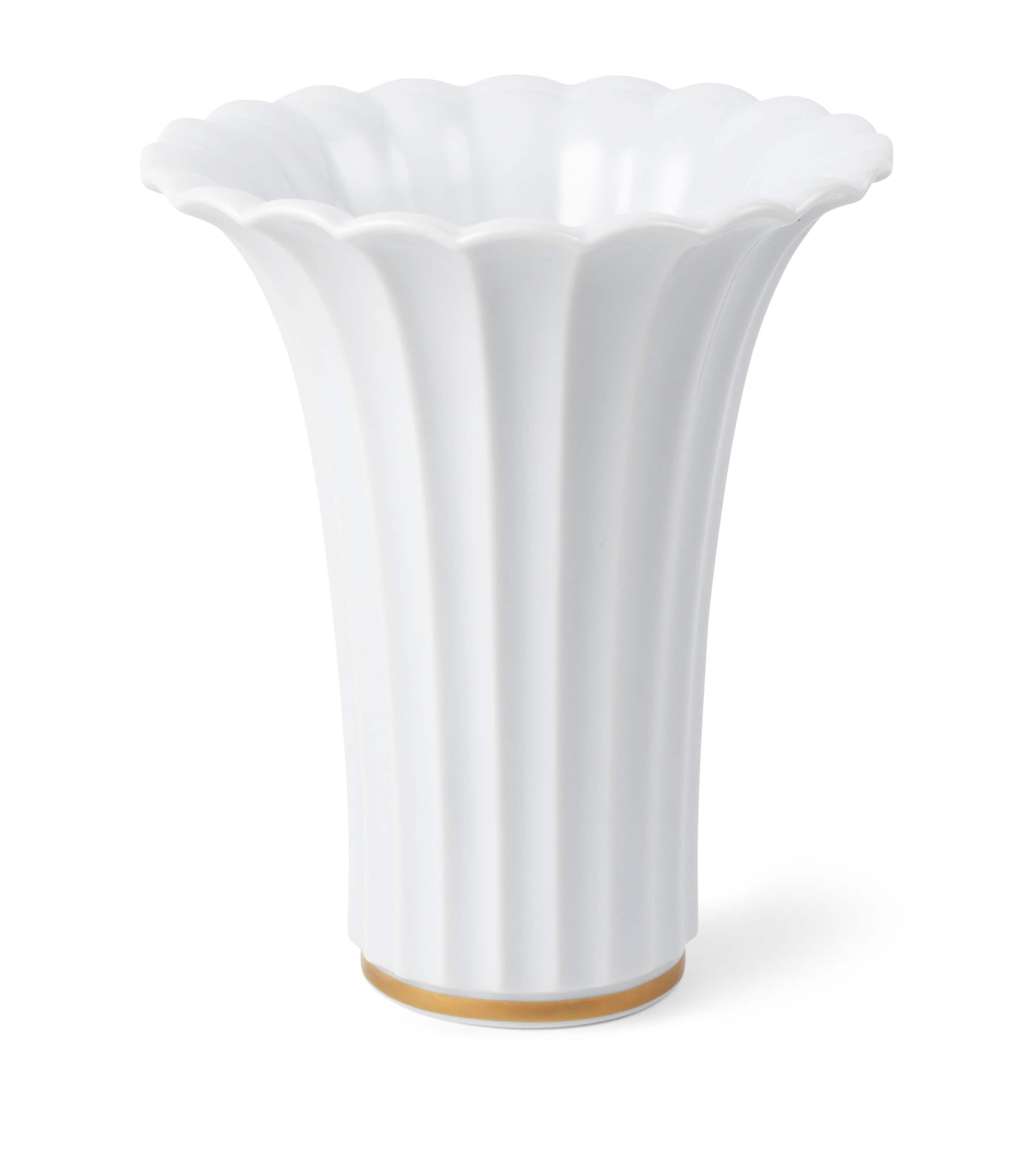 Royal Copenhagen Fluted Trumpet Vase (23cm) White