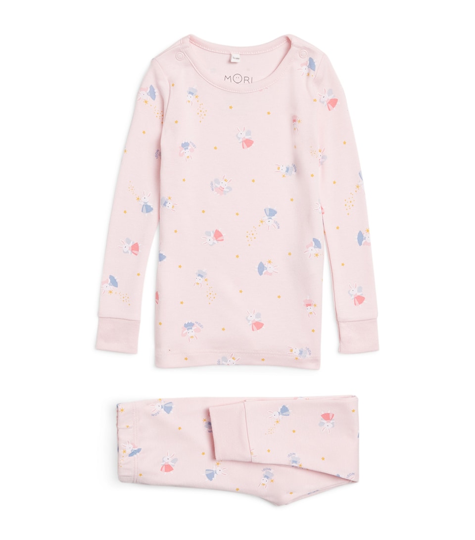 MORI Bamboo-Blend Enchanted Bunnies Pyjama Set (12-36 Months) Pink Bunny