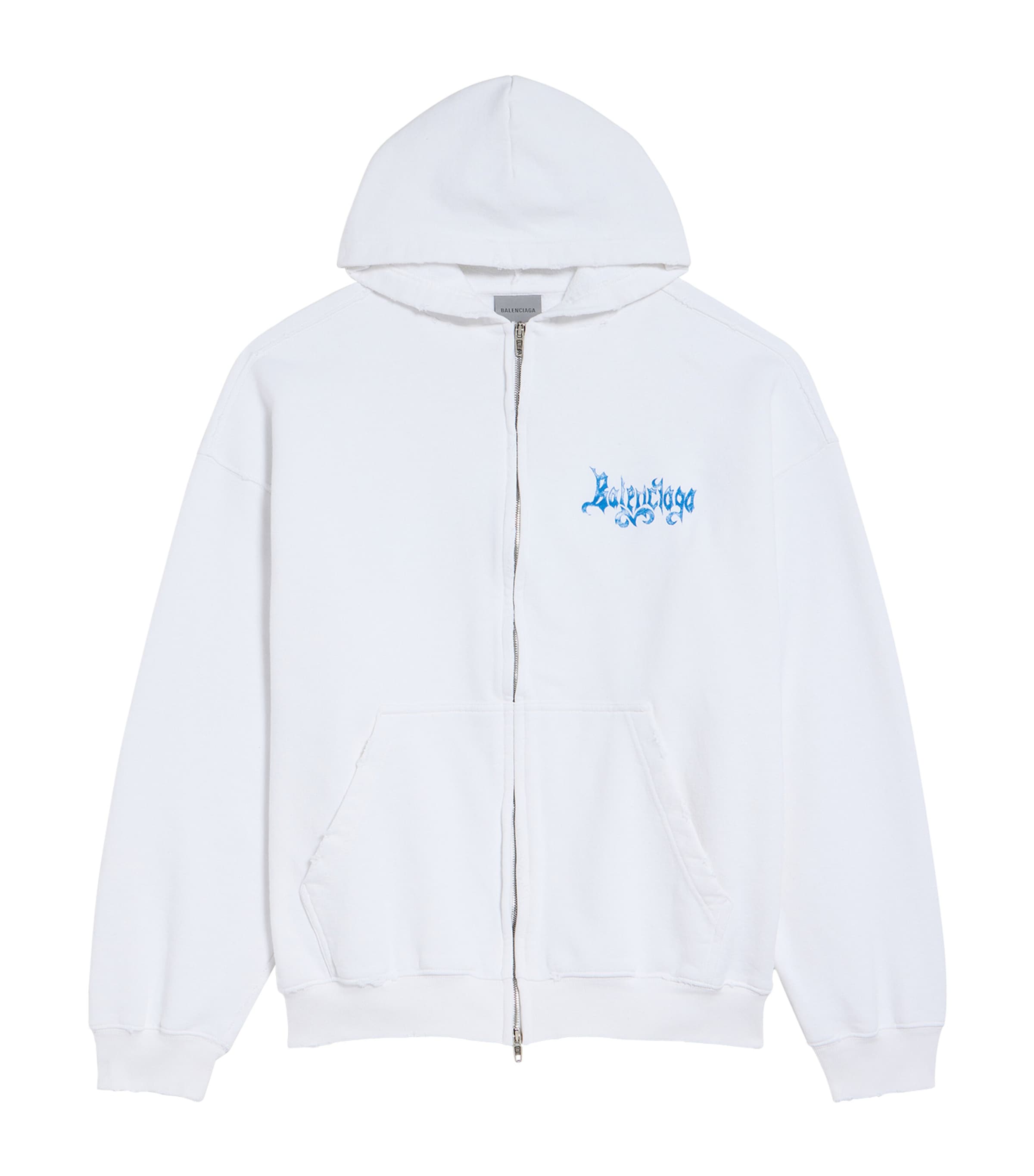 Balenciaga Womens Cotton Sketchy Logo Zip-Up Hoodie