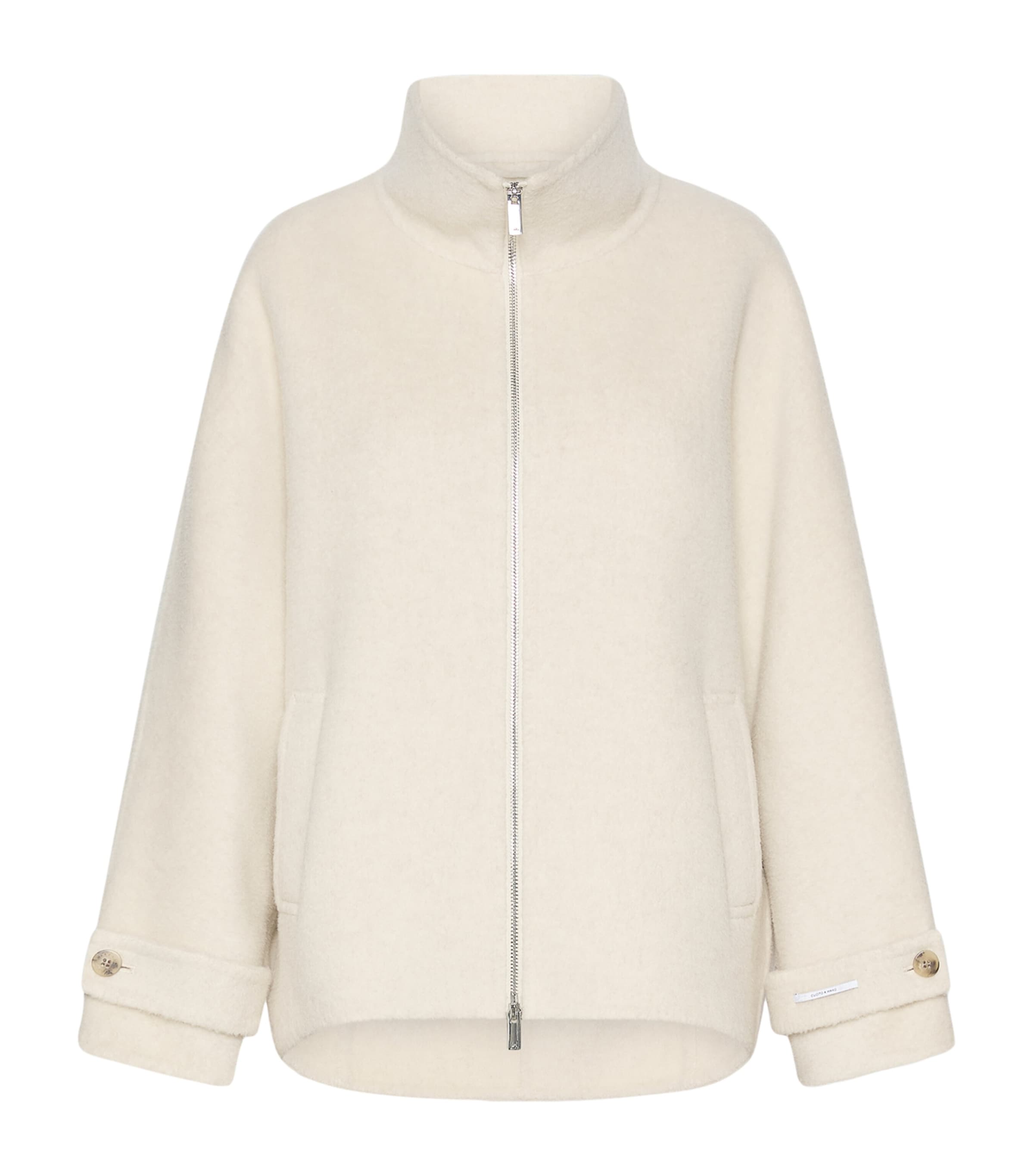 Marella Womens Wool-Alpaca Zip-Up Coat Turtledove