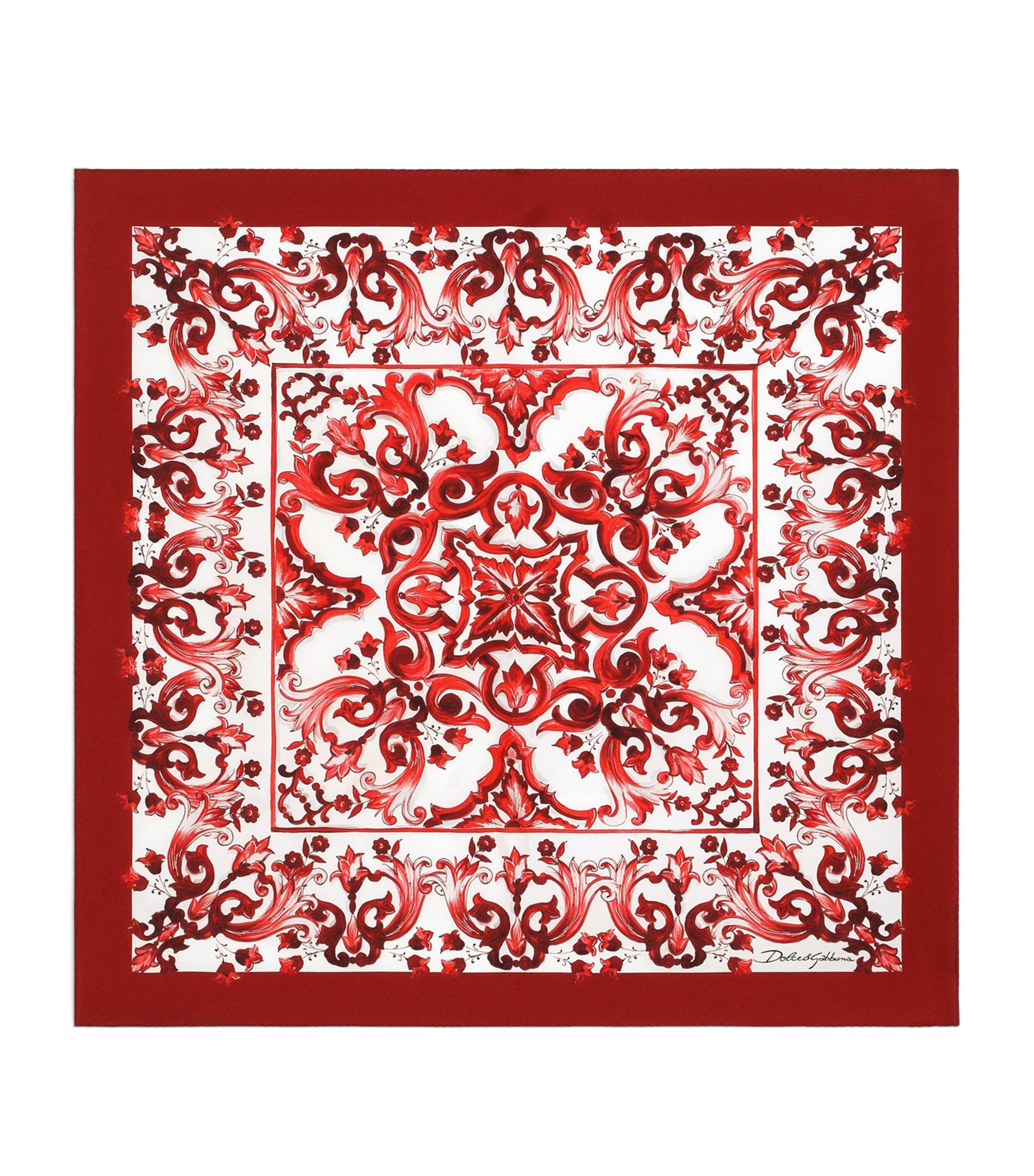 Dolce&Gabbana Silk Printed Stole Maiolica Rub