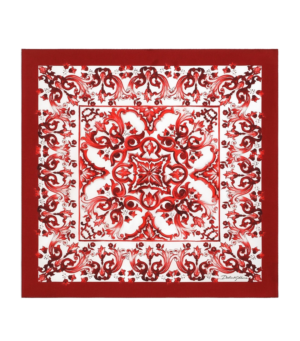 Dolce&Gabbana Silk Printed Stole Maiolica Rub