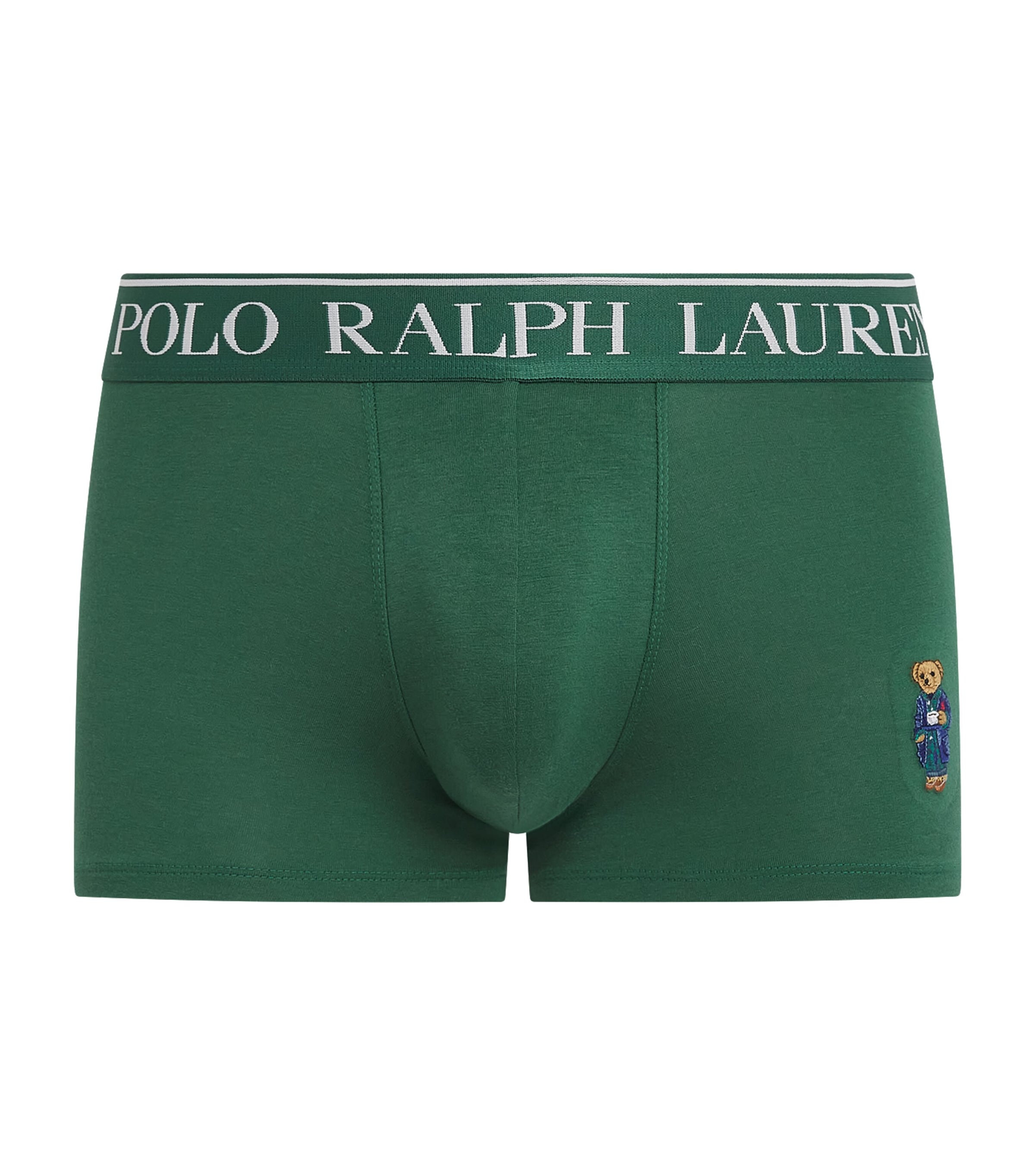 Polo Ralph Lauren Mens Stretch-Cotton Polo Bear Trunks Verano Green