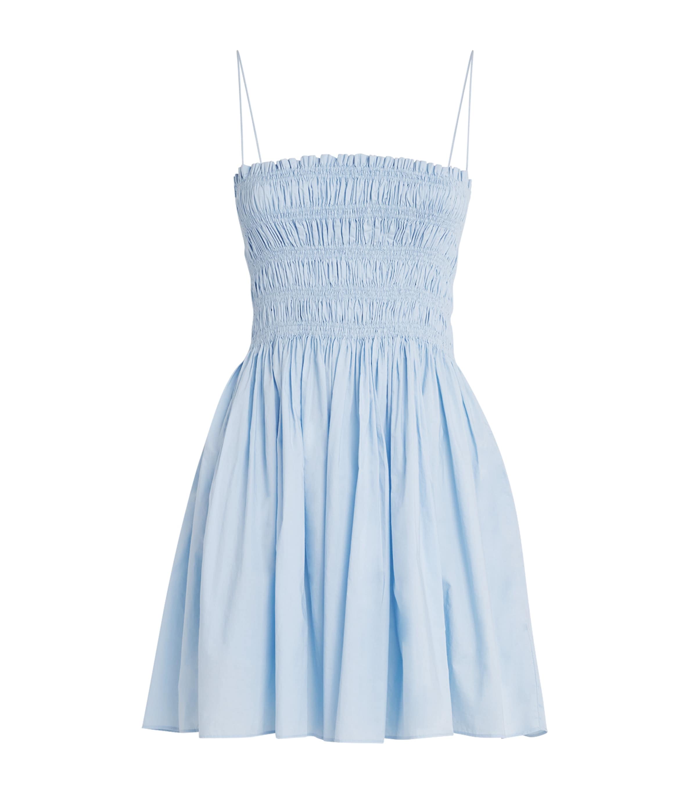 Organic Cotton Shirred Mini Dress